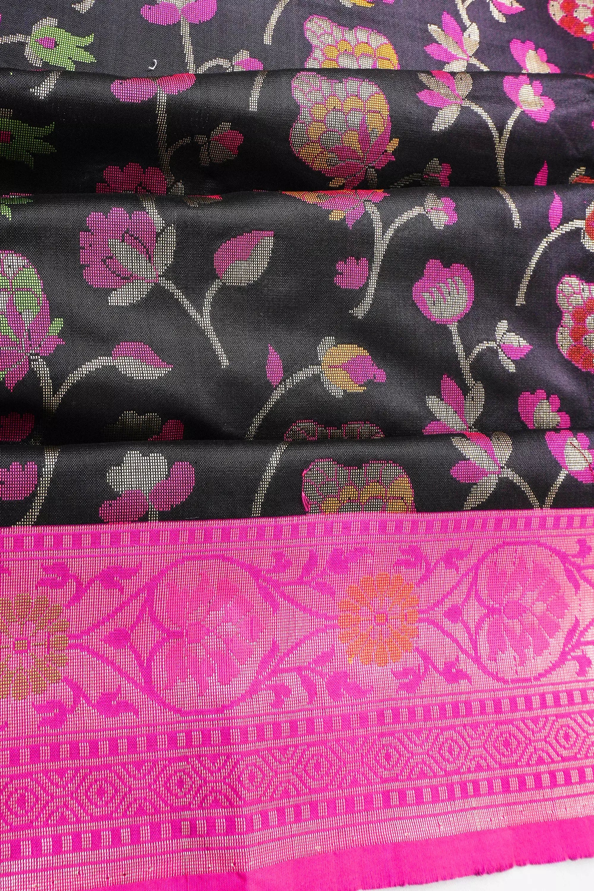 Vaanya Banaras Silk Brocade Black Saree