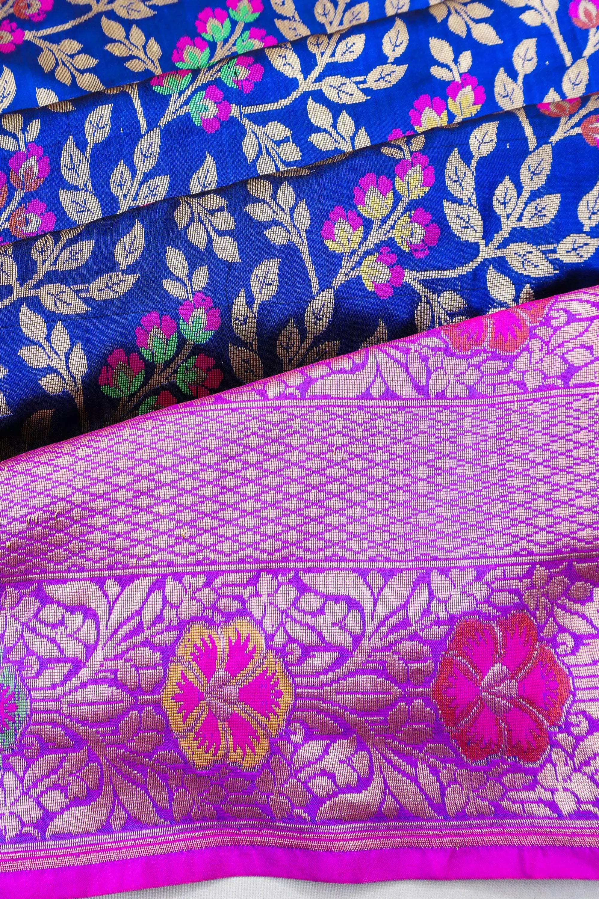 Vaanya Banaras Silk Brocade Blue Saree