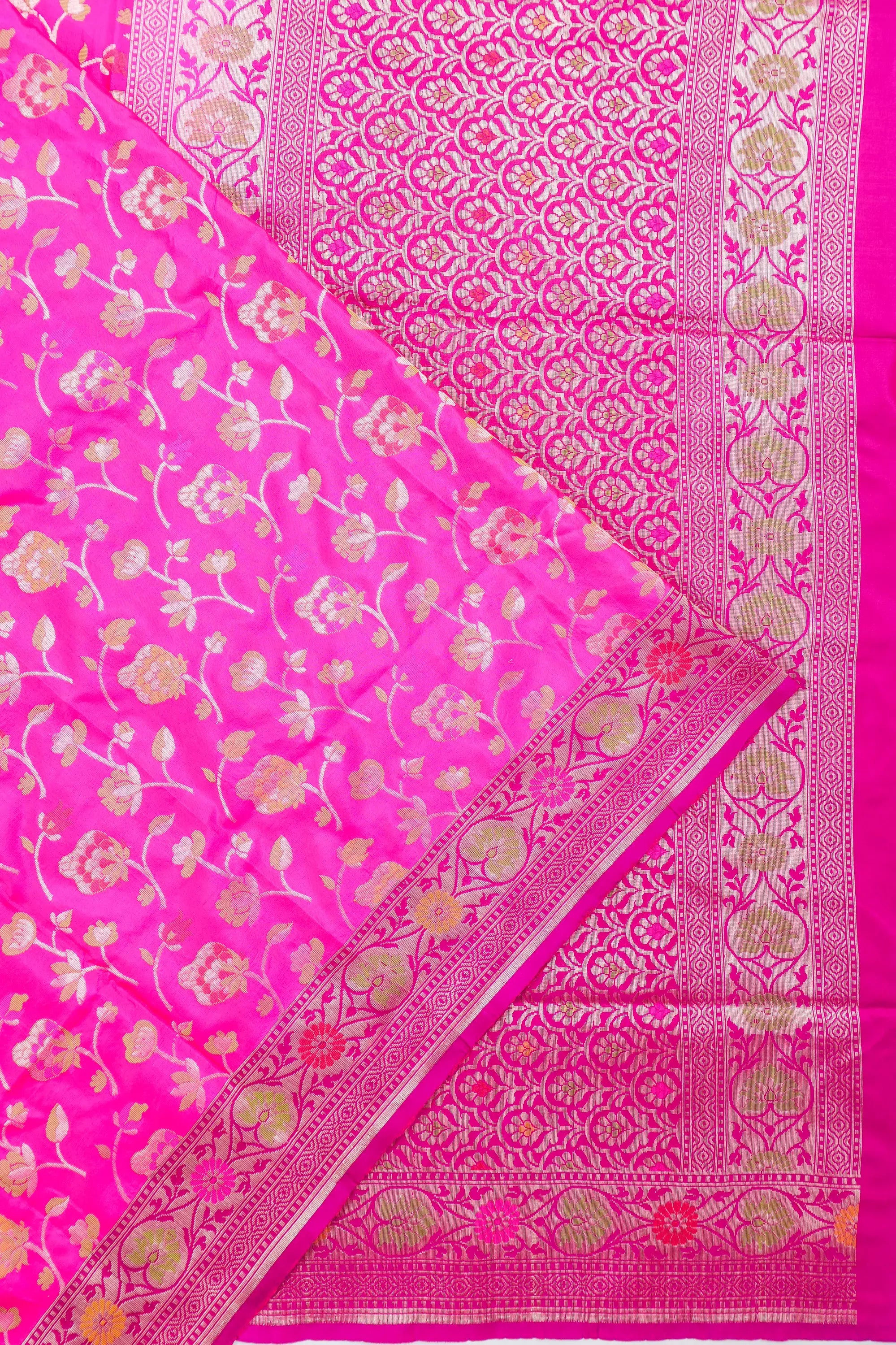 Vaanya Banaras Silk Brocade Pink Saree