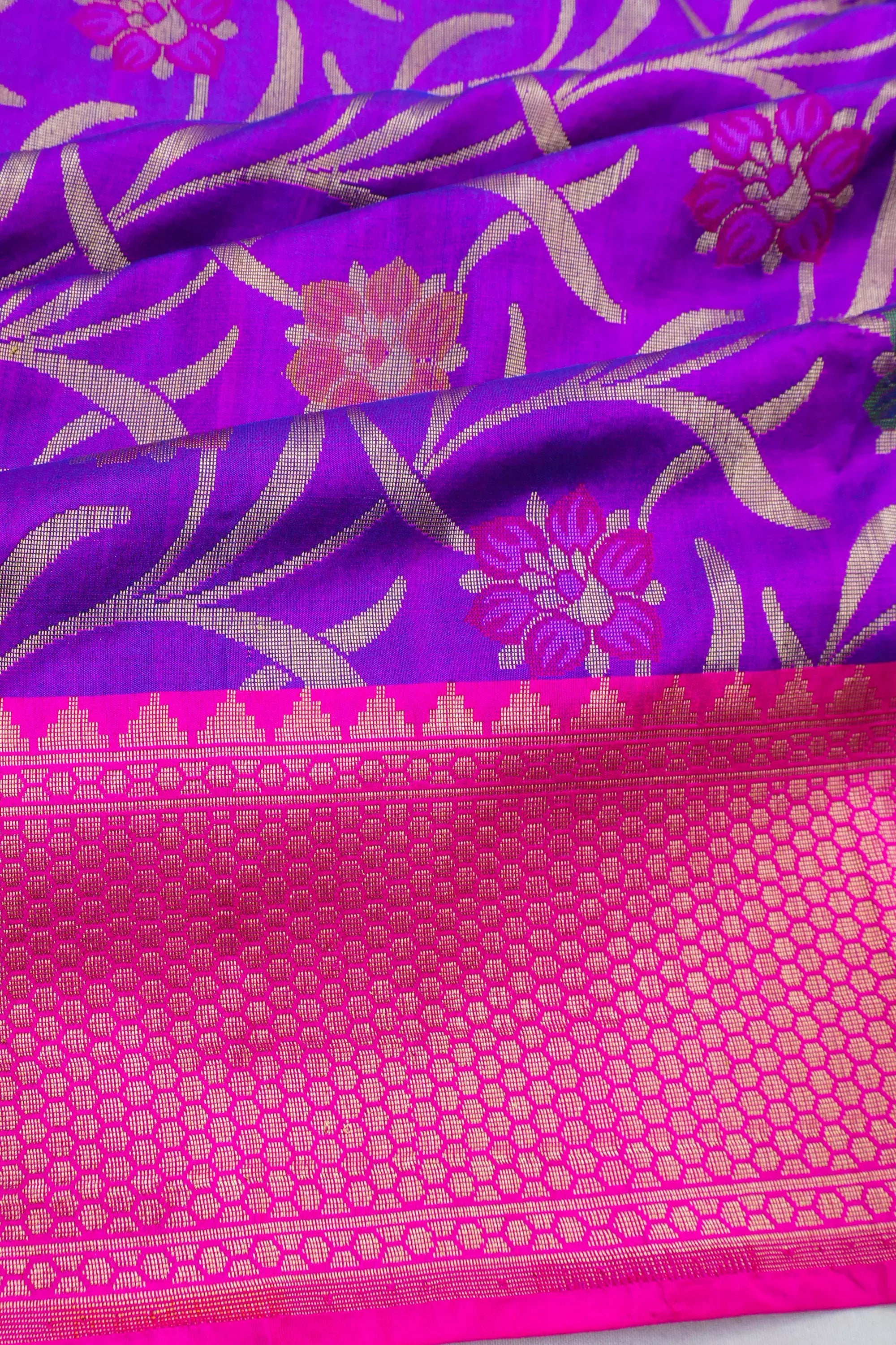 Vaanya Banaras Silk Brocade Violet Saree