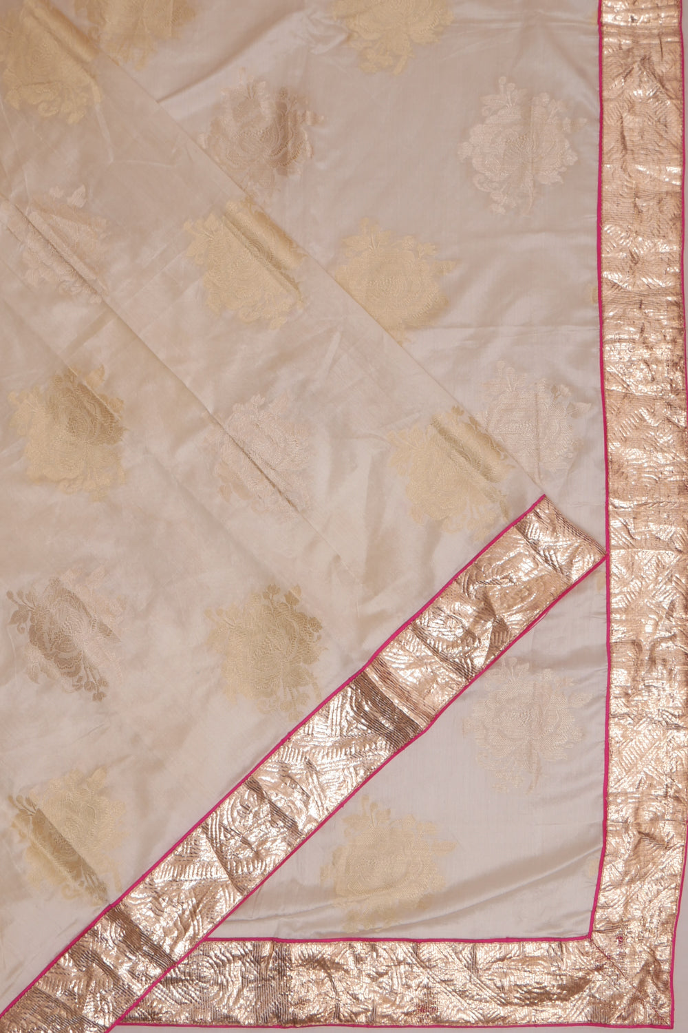 Vaanya Banaras Silk Butta Cream Saree