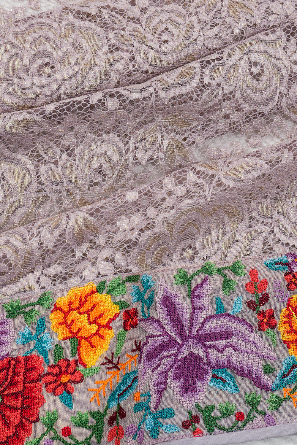 Organza Brocade Lavender Saree