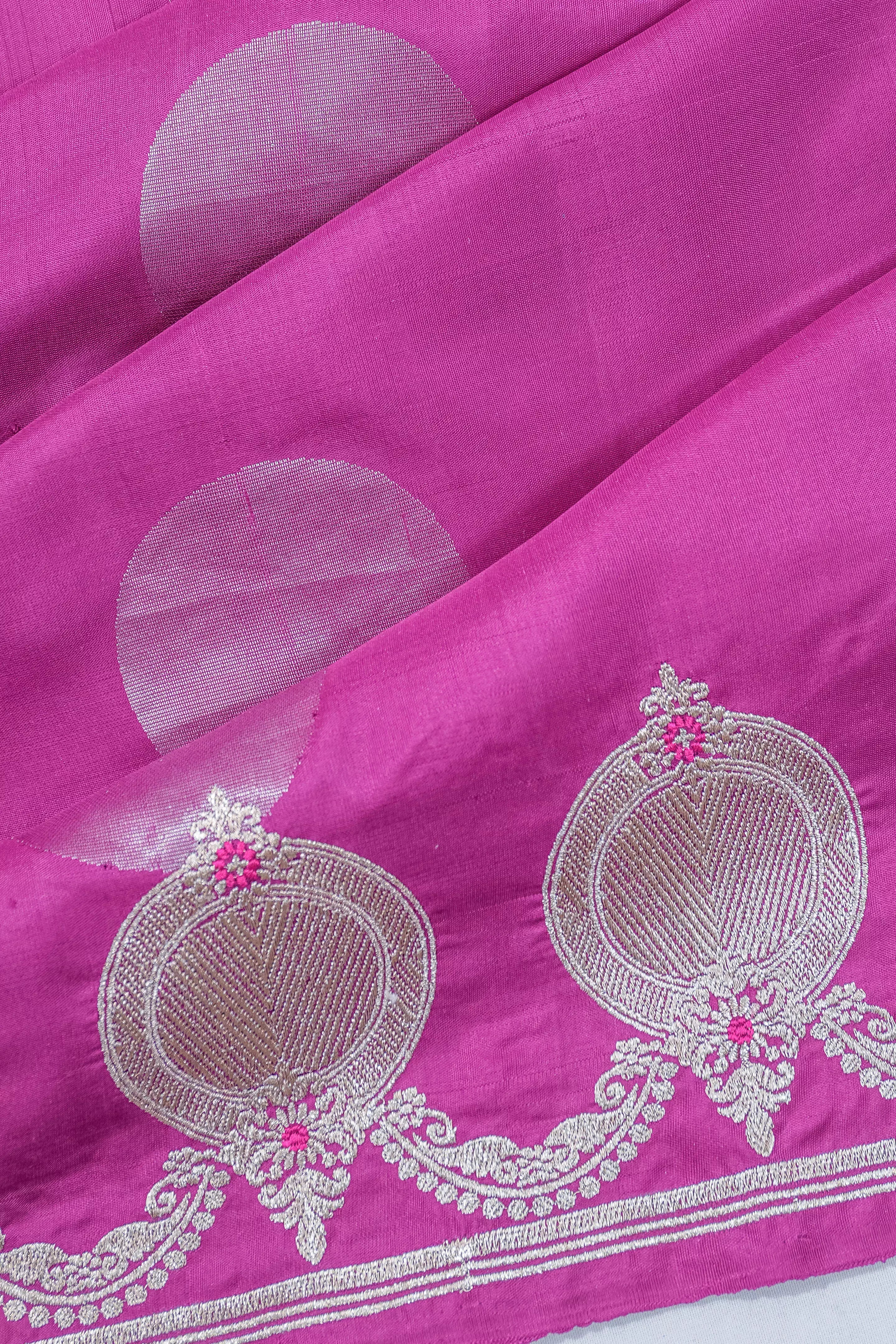 Soft Silk Polka Dot Butta Purple Saree