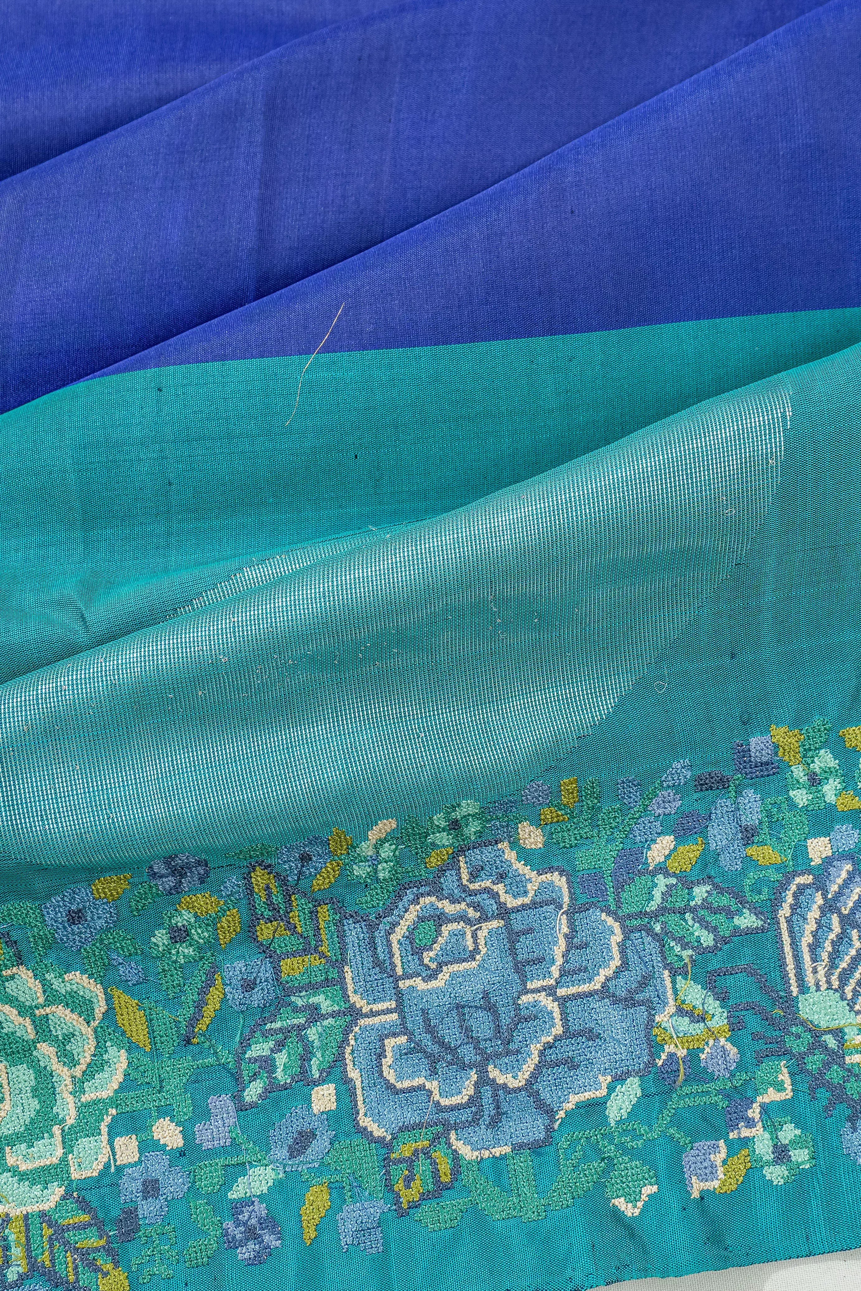 Soft Silk Polka Dot Butta Multicolour Saree With Embroidery Border