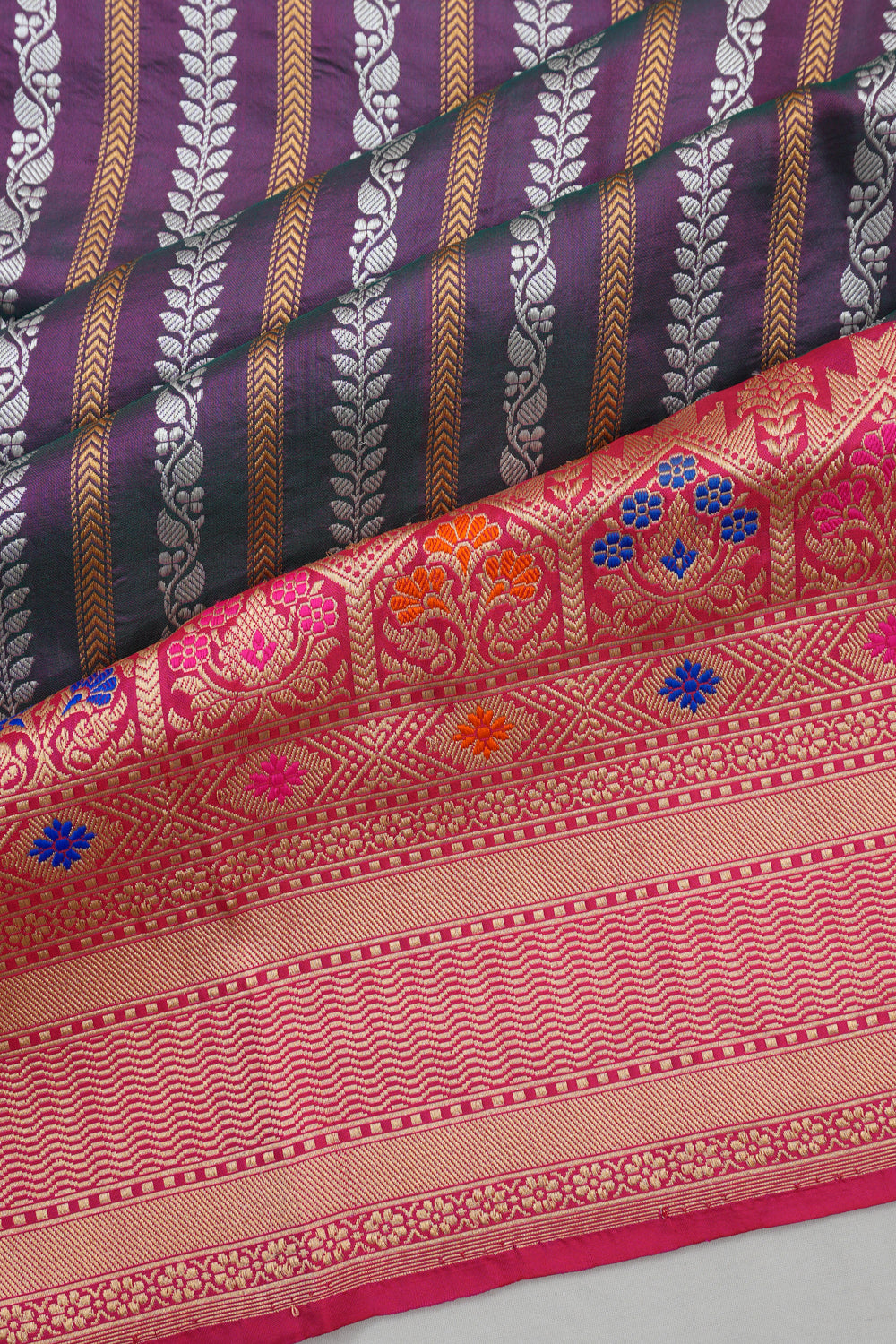 Vaanya Banaras Silk Brocade Purple Saree