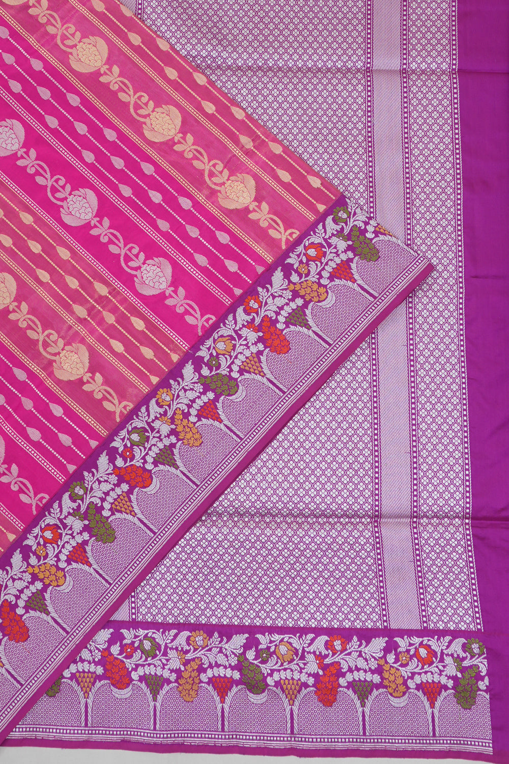 Vaanya Banaras Silk Brocade Pink Saree