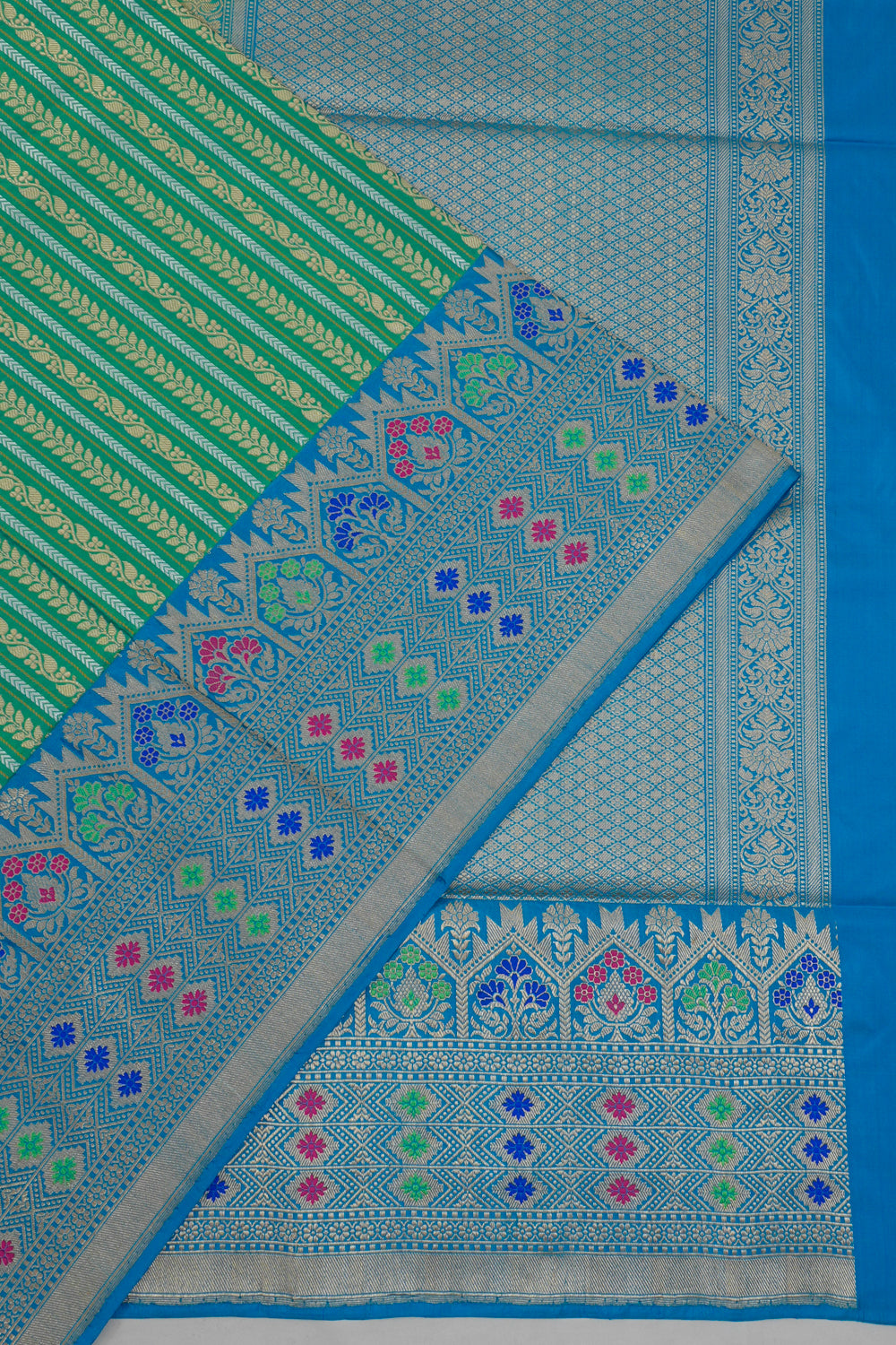 Vaanya Banaras Silk Brocade Green Saree