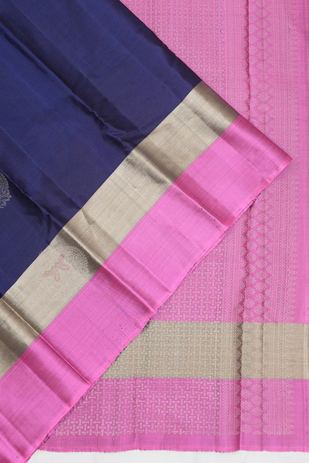 Soft Silk Butta Navy Blue Saree