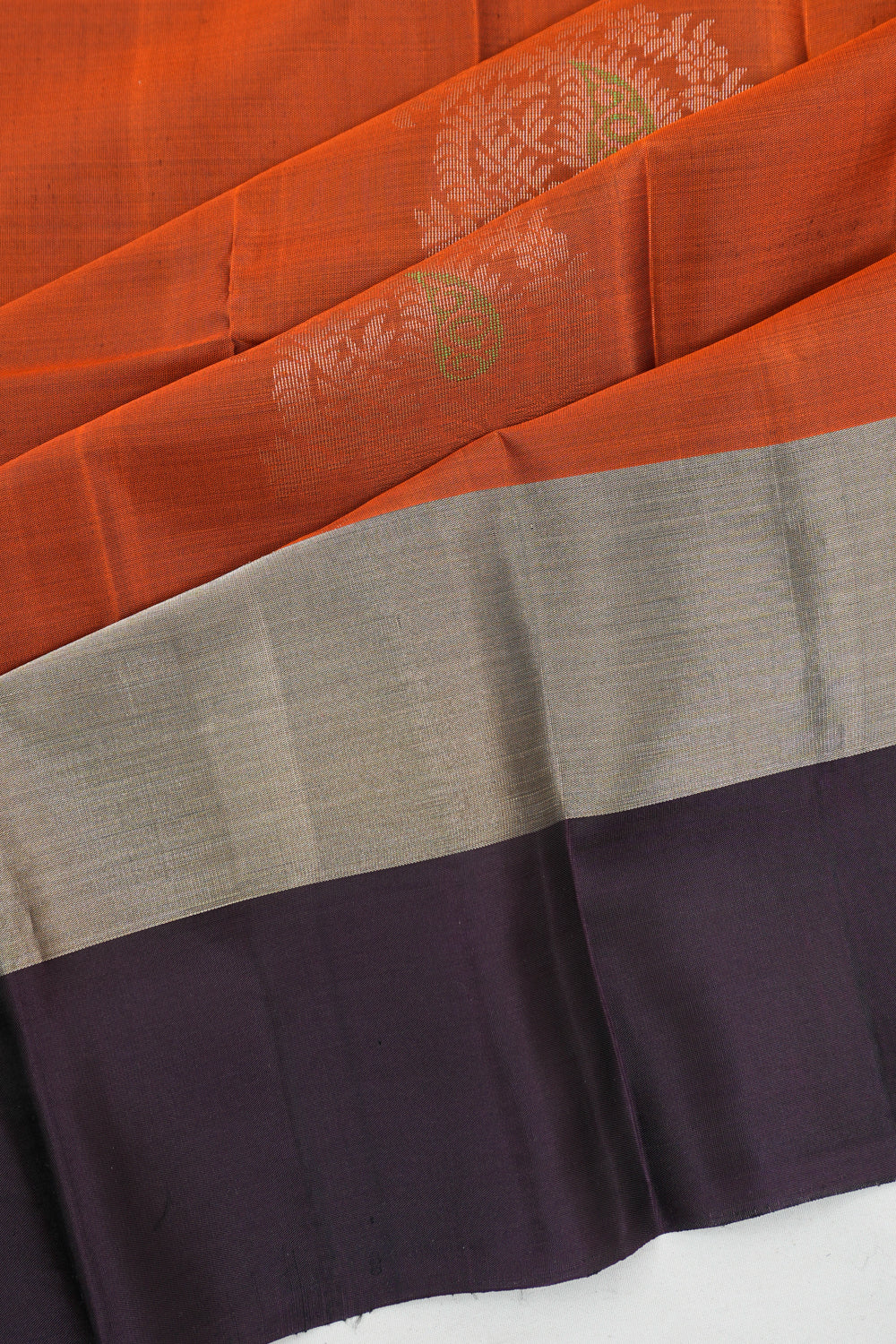 Soft Silk Butta Orange Saree