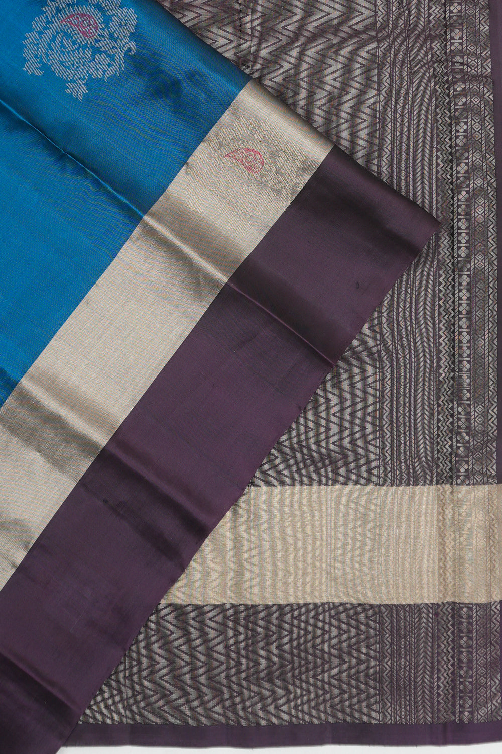 Soft Silk Butta Blue Saree