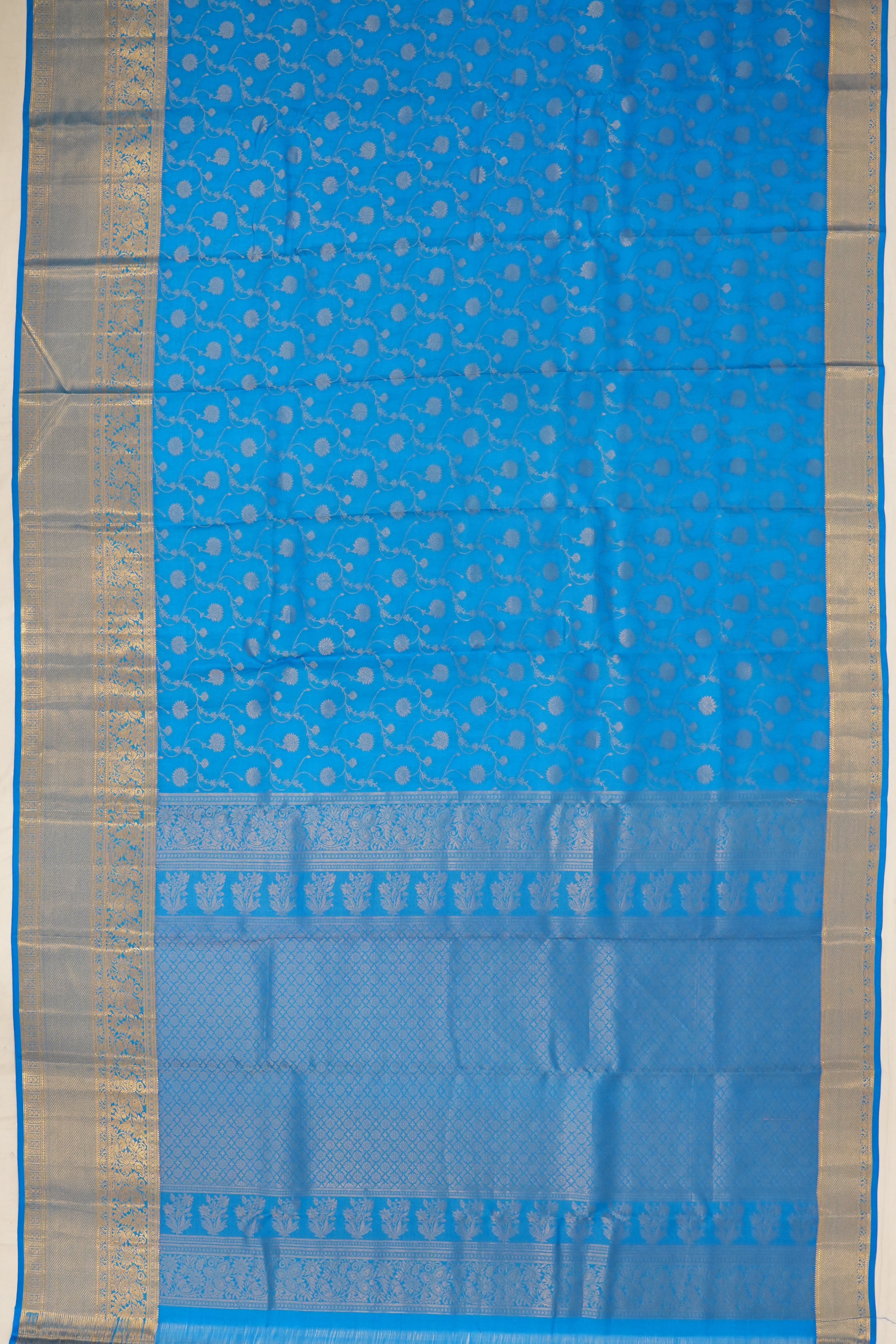 Coimbatore Soft Silk Brocade Sky Blue Saree