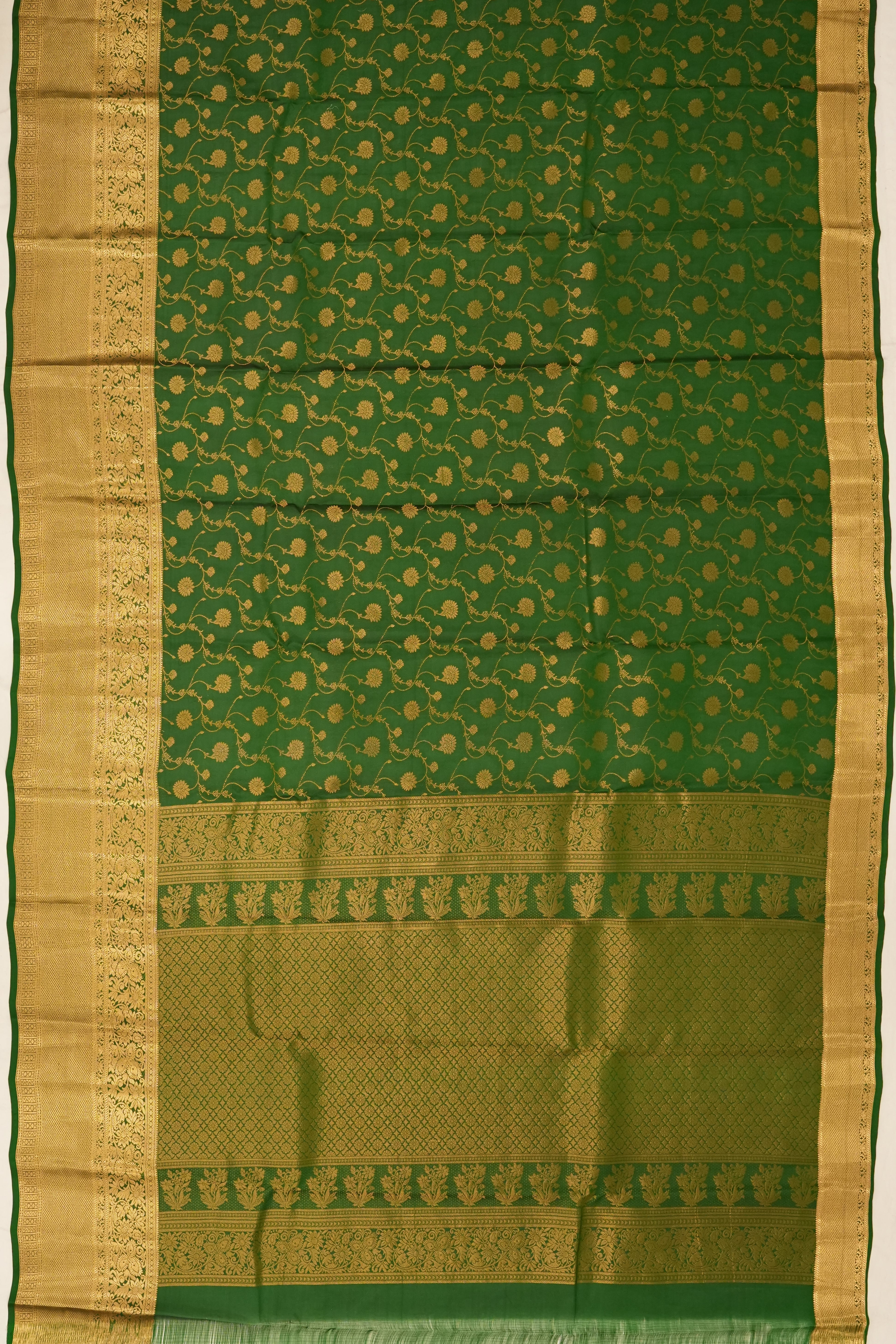 Coimbatore Soft Silk Brocade Green Saree