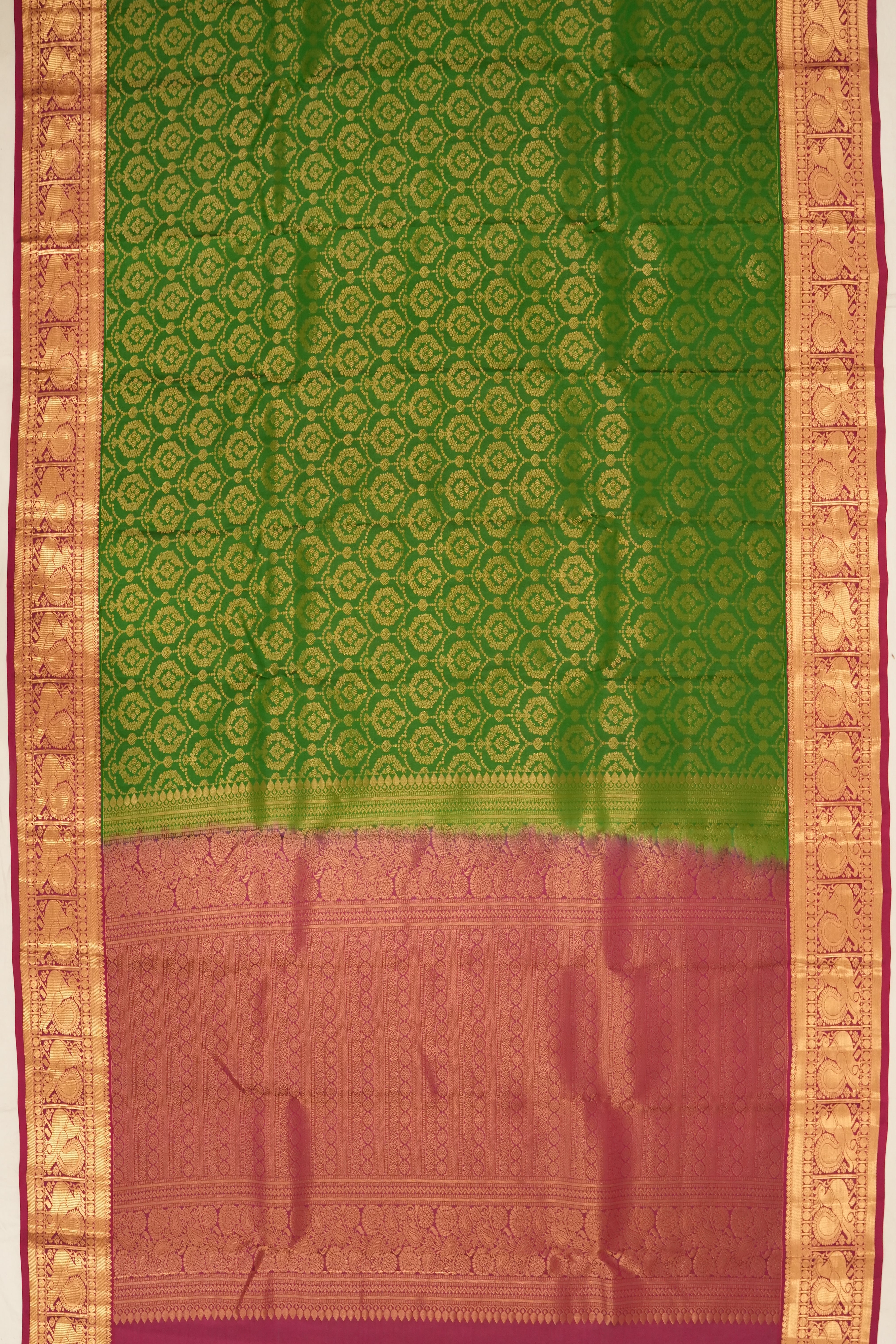 Coimbatore Soft Silk Brocade Green Saree