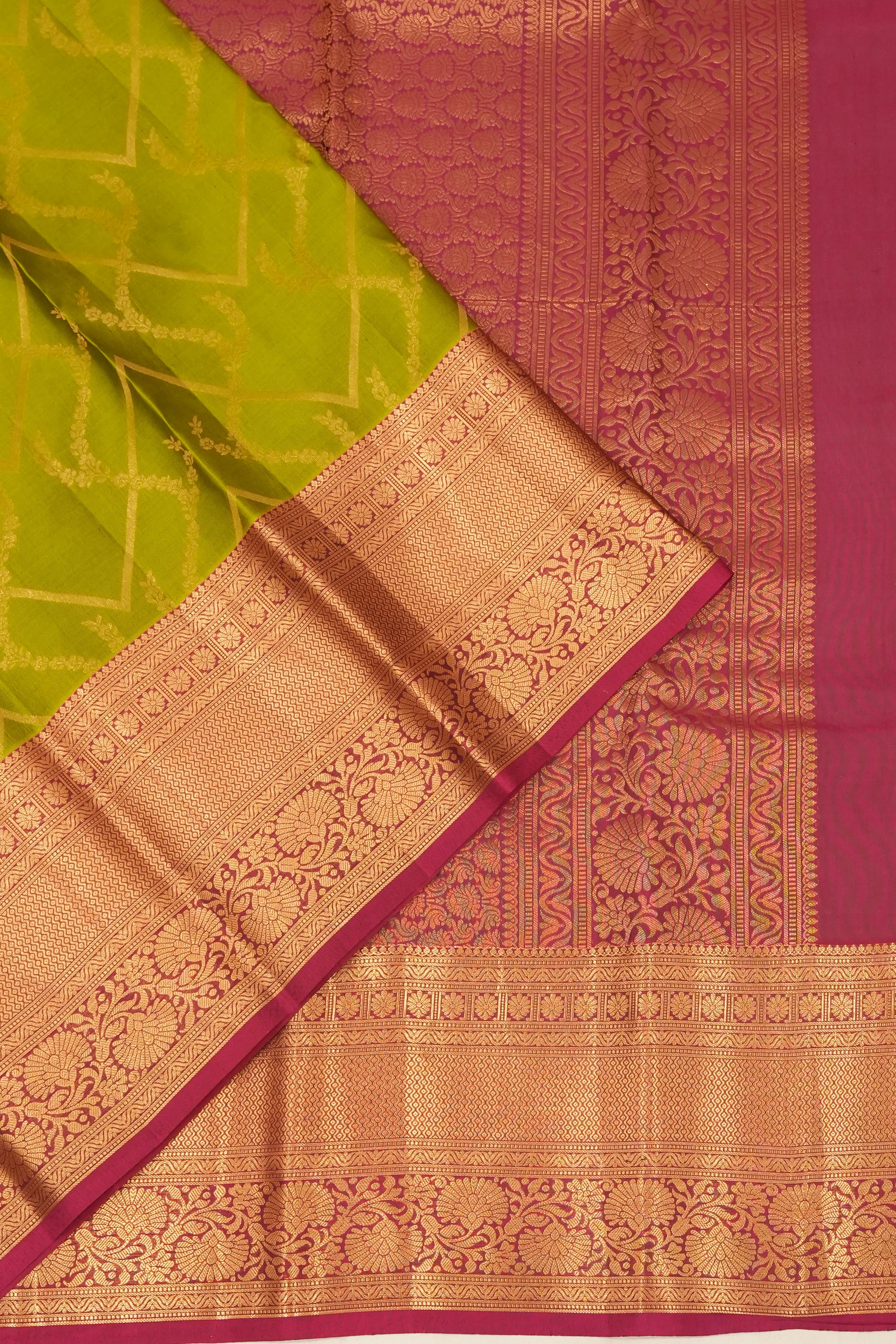 Coimbatore Soft Silk Brocade Mehandi Green Saree