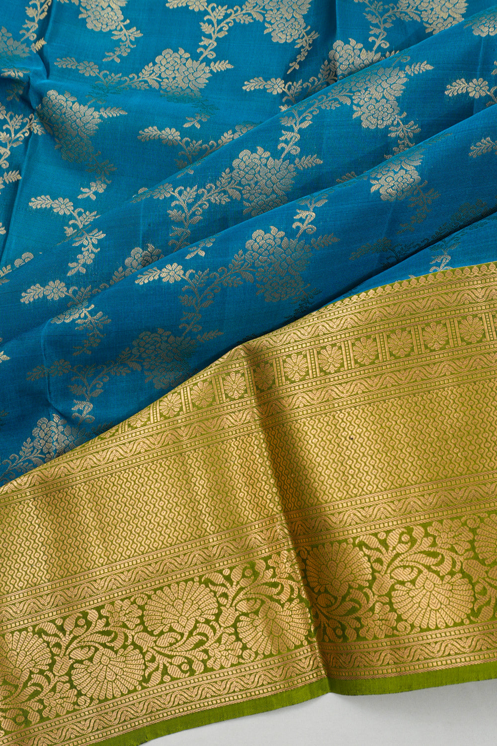 Soft Silk Brocade Blue Saree