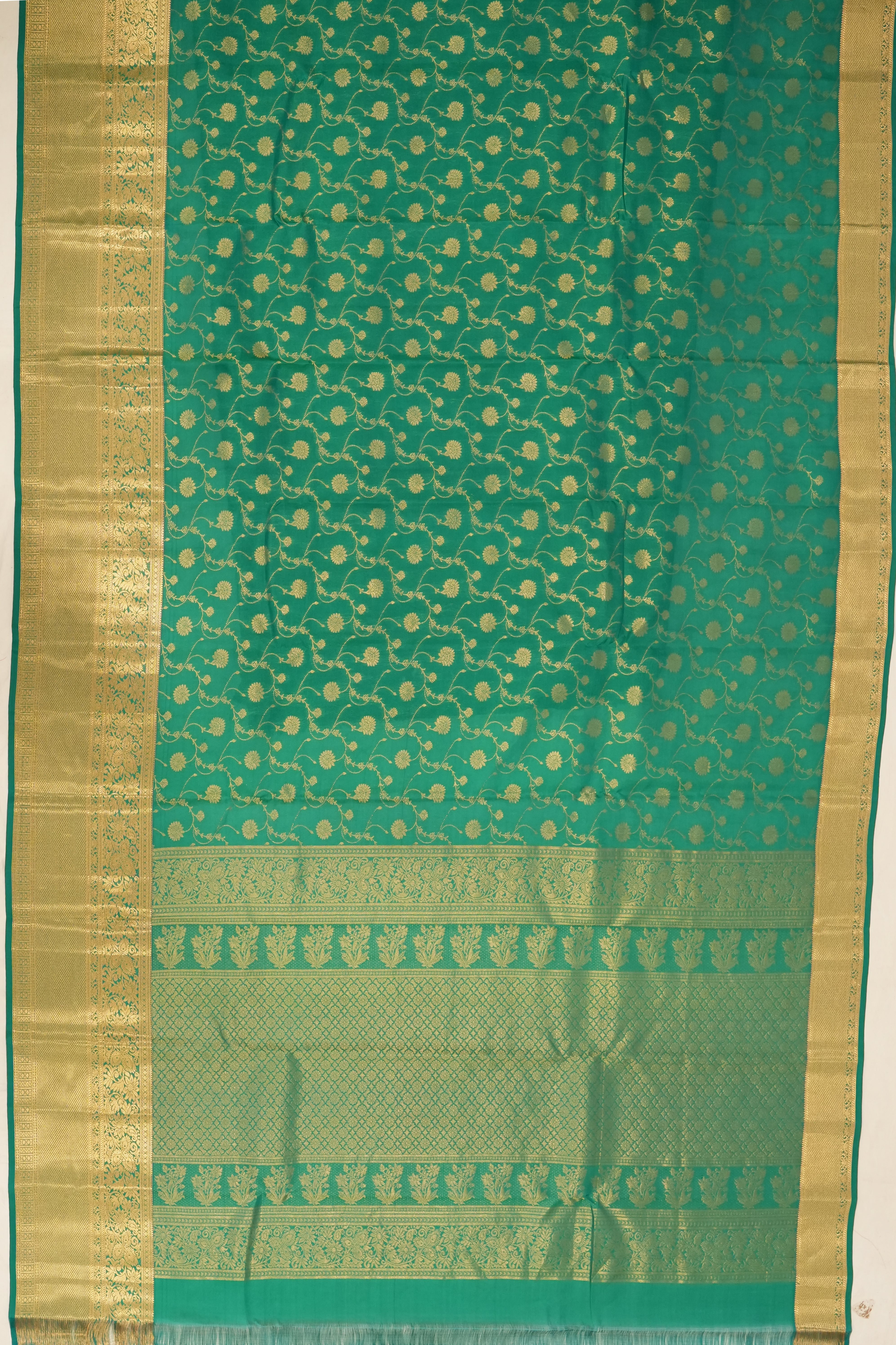 Coimbatore Soft Silk Brocade Green Saree