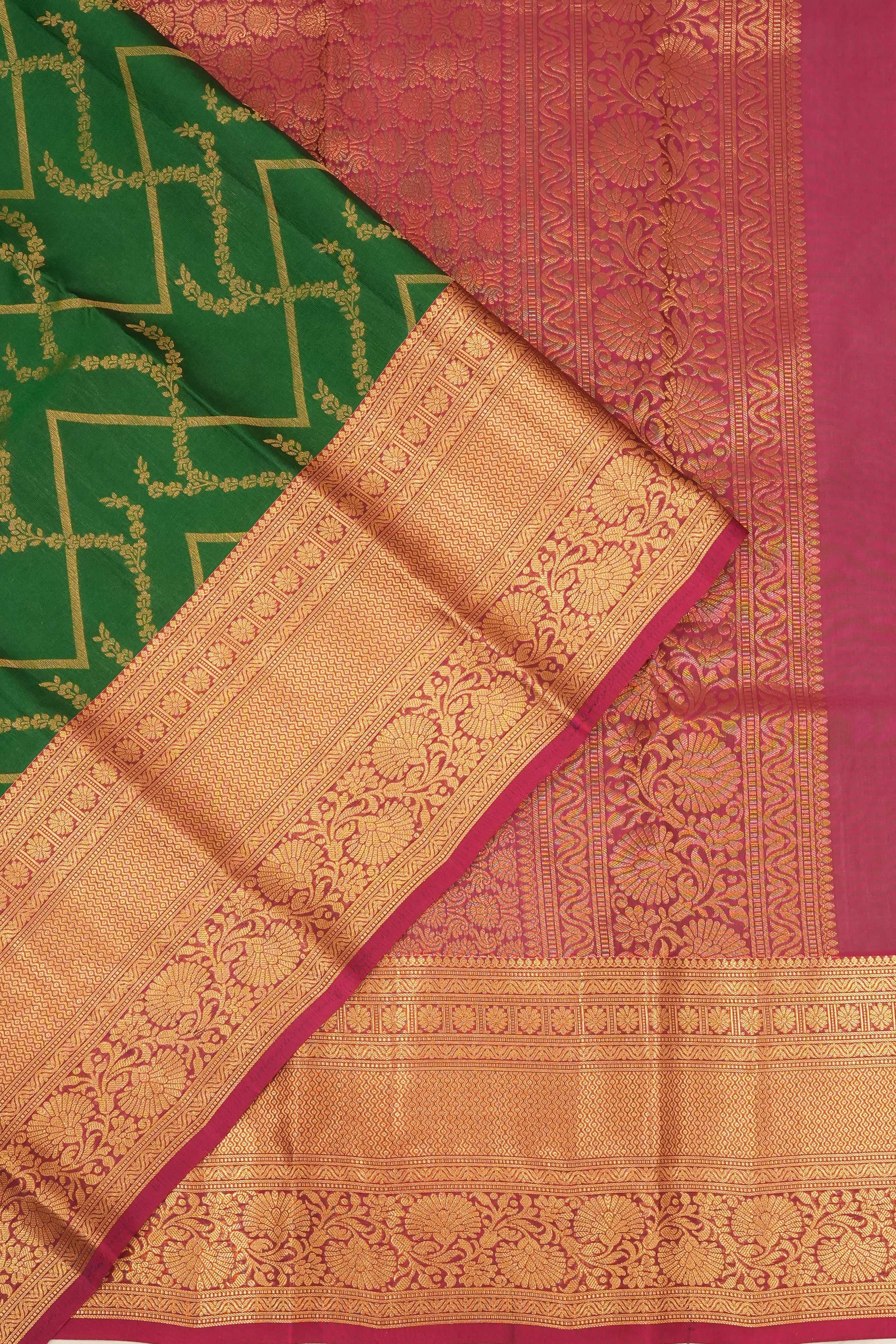 Coimbatore Soft Silk Brocade Green Saree