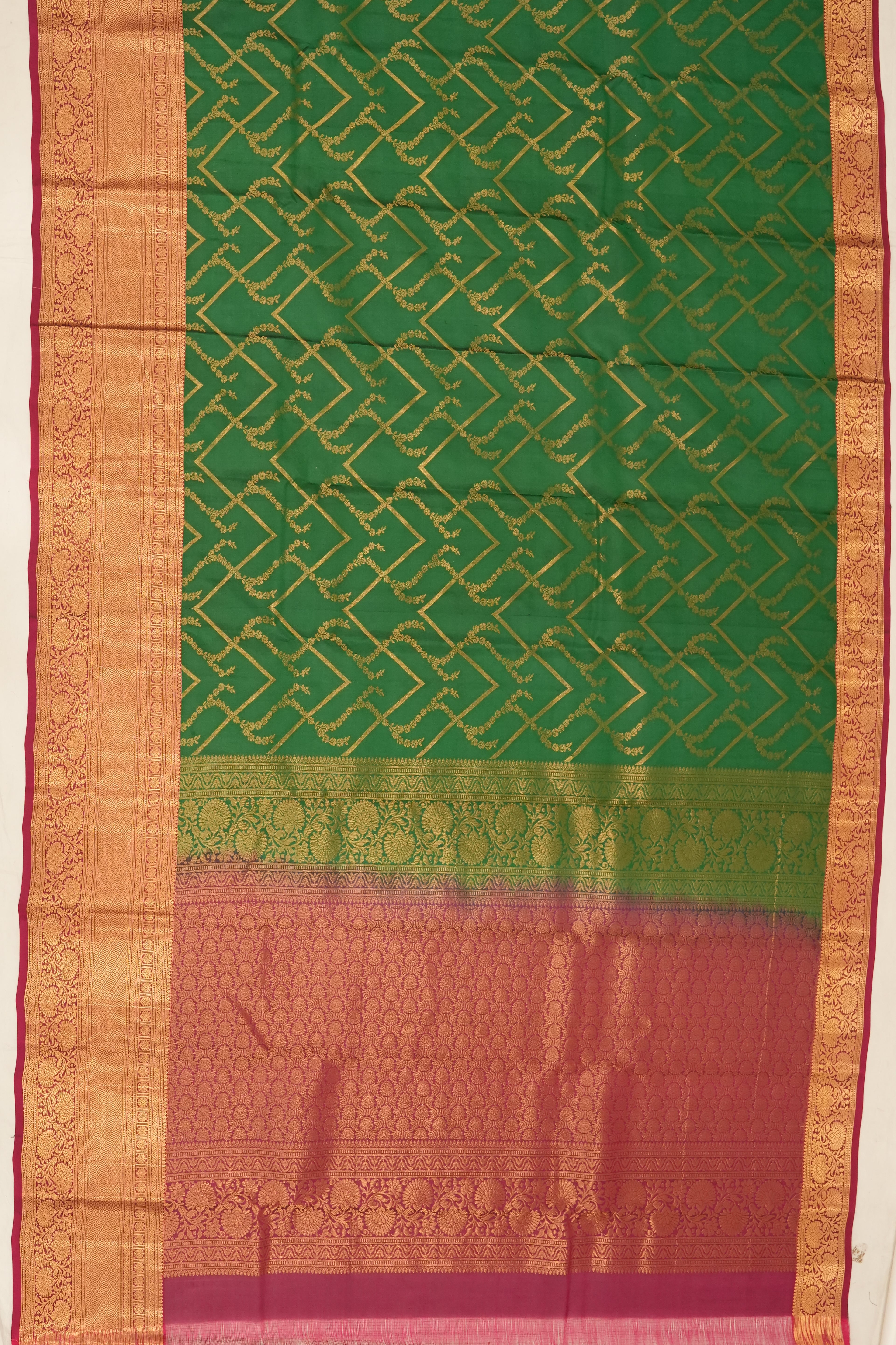 Coimbatore Soft Silk Brocade Green Saree