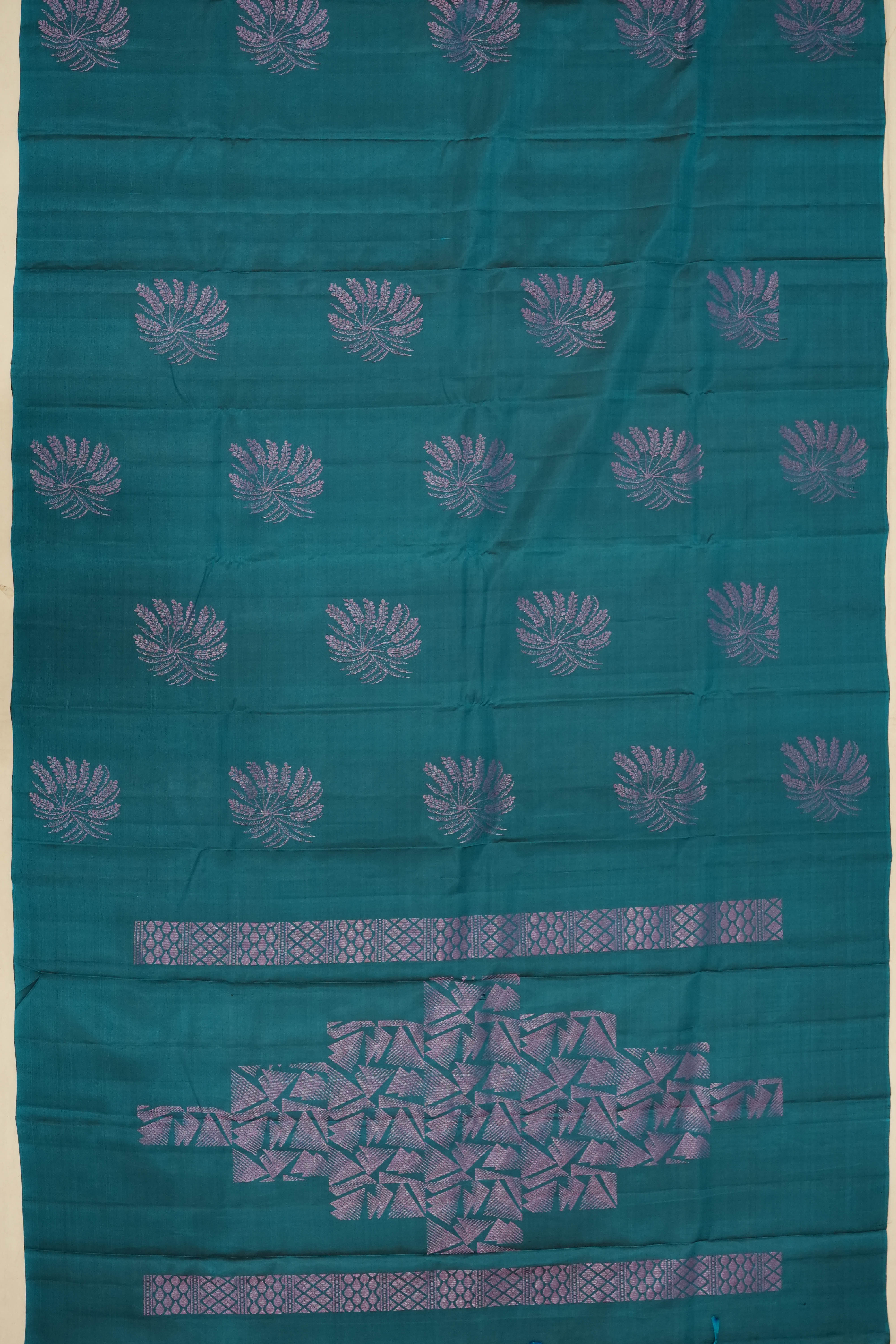 Soft Silk Butta Blue Saree