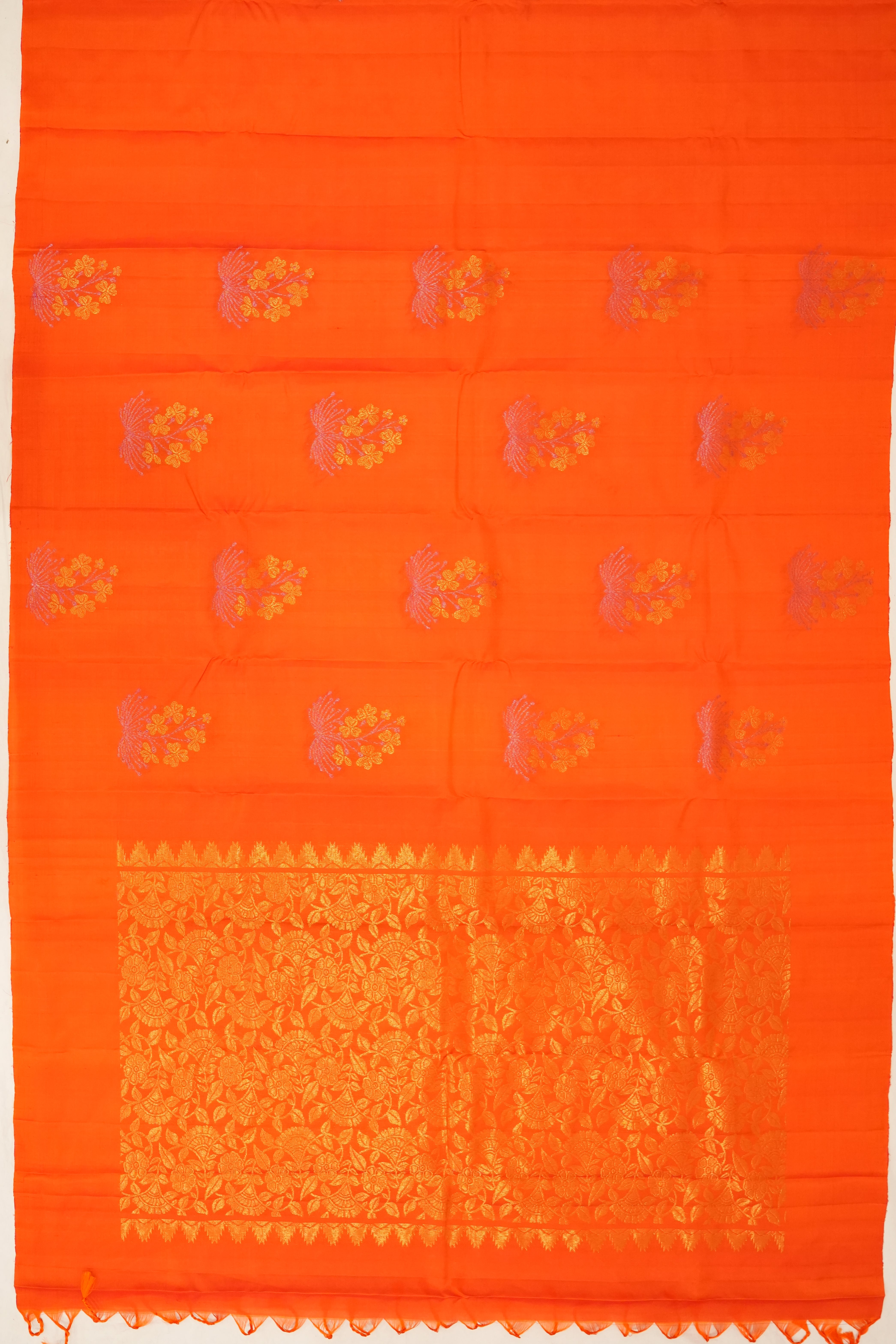 Soft Silk Butta Orange Saree
