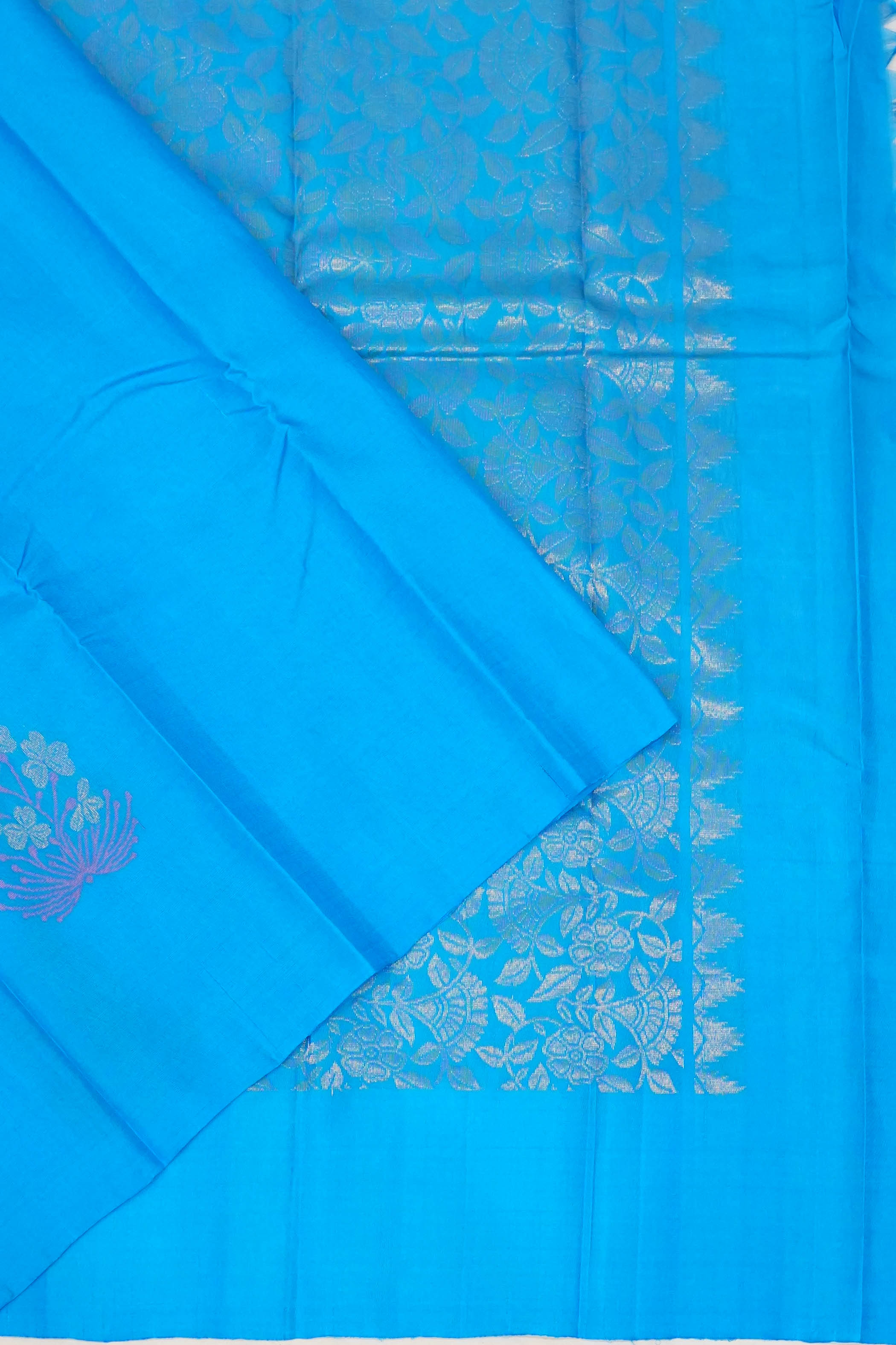 Soft Silk Butta Blue Saree