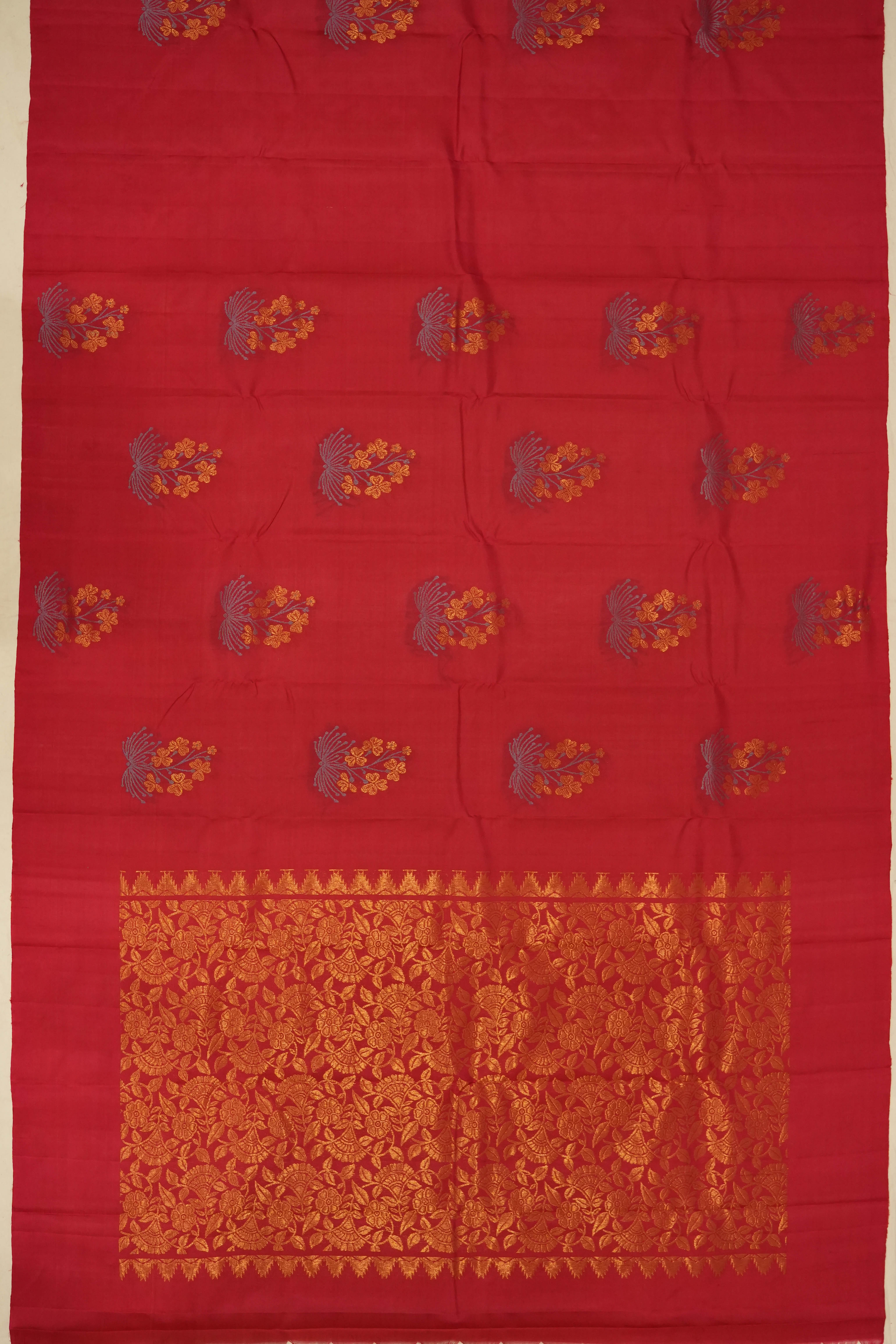 Soft Silk Butta Red Saree