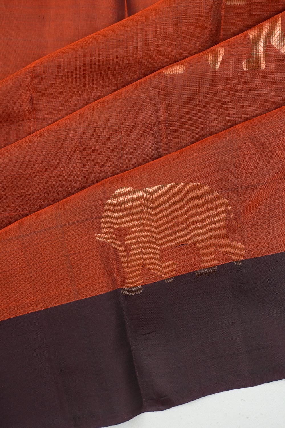 Soft Silk Butta Rust Orange Saree