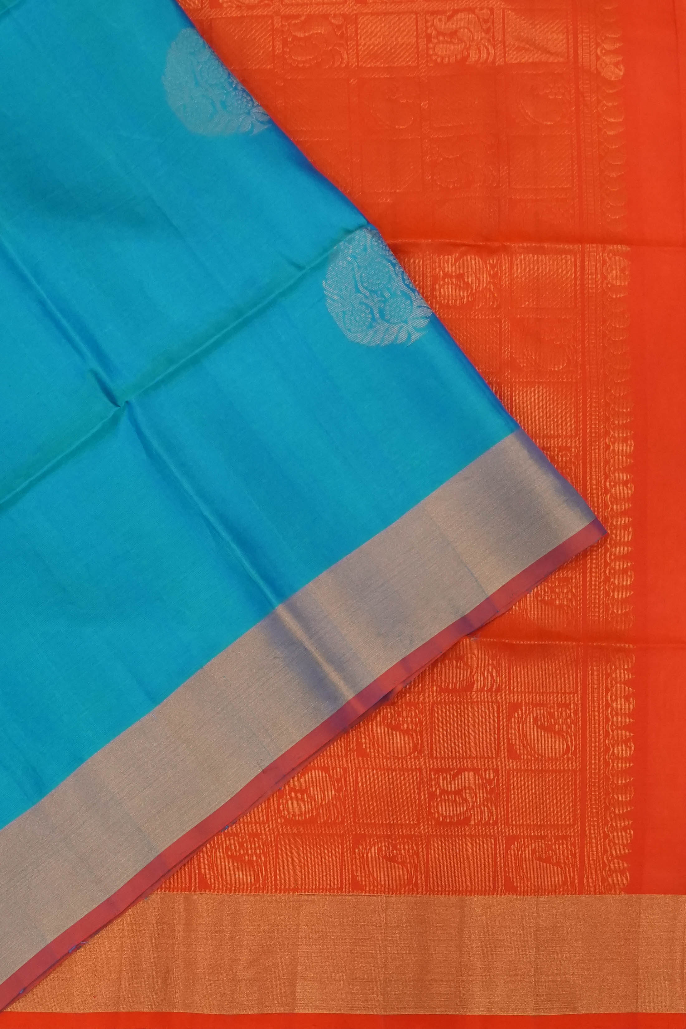 Soft Silk Butta Blue Saree