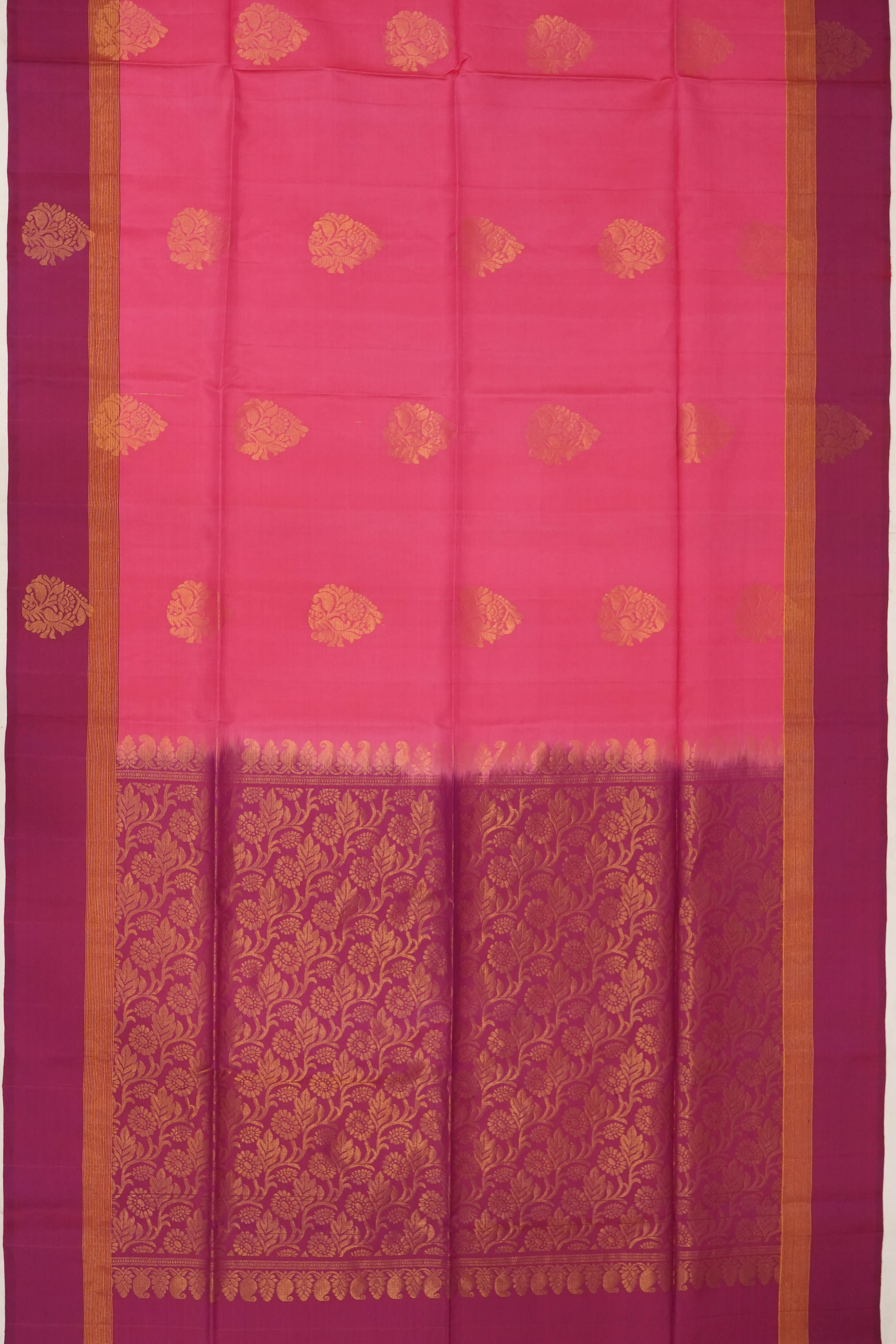 Soft Silk Butta Pink Saree