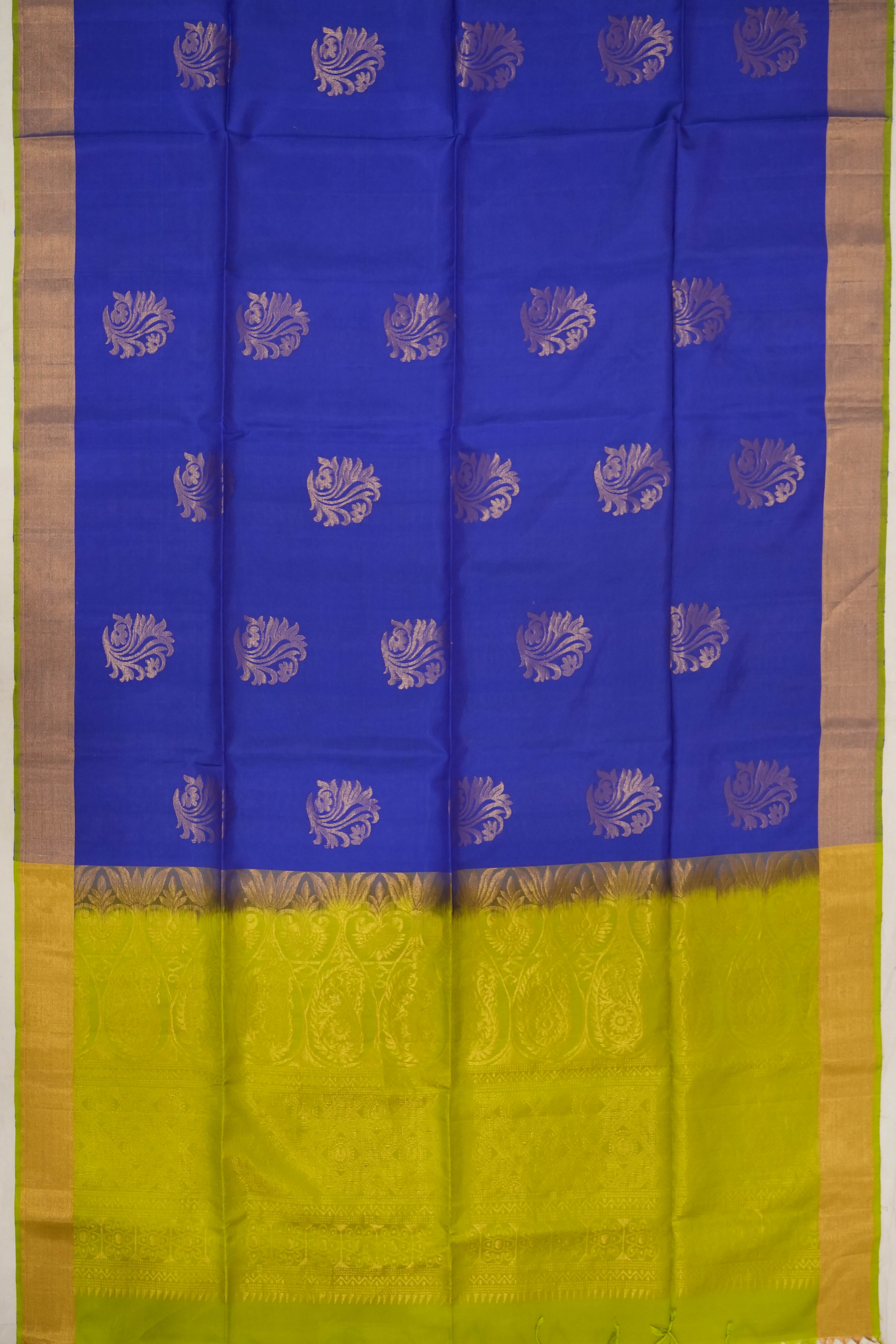 Soft Silk Butta Blue Saree