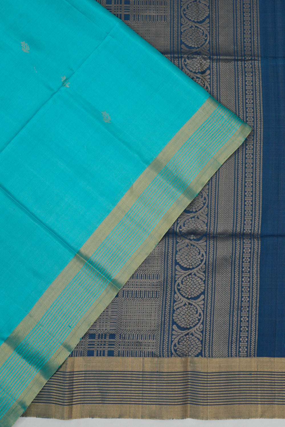 Soft Silk Butta Sky Blue Saree