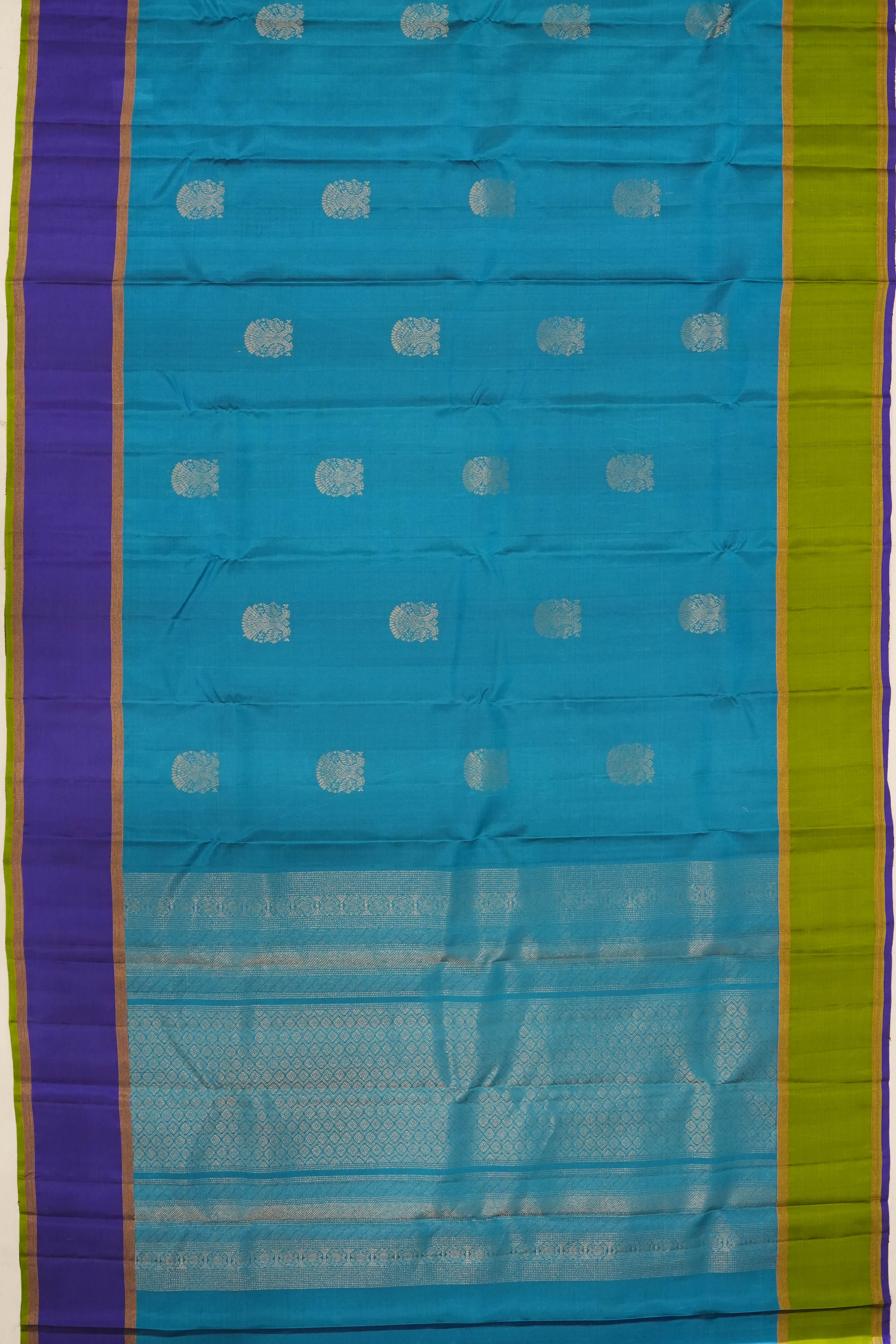 Soft Silk Butta Blue Saree