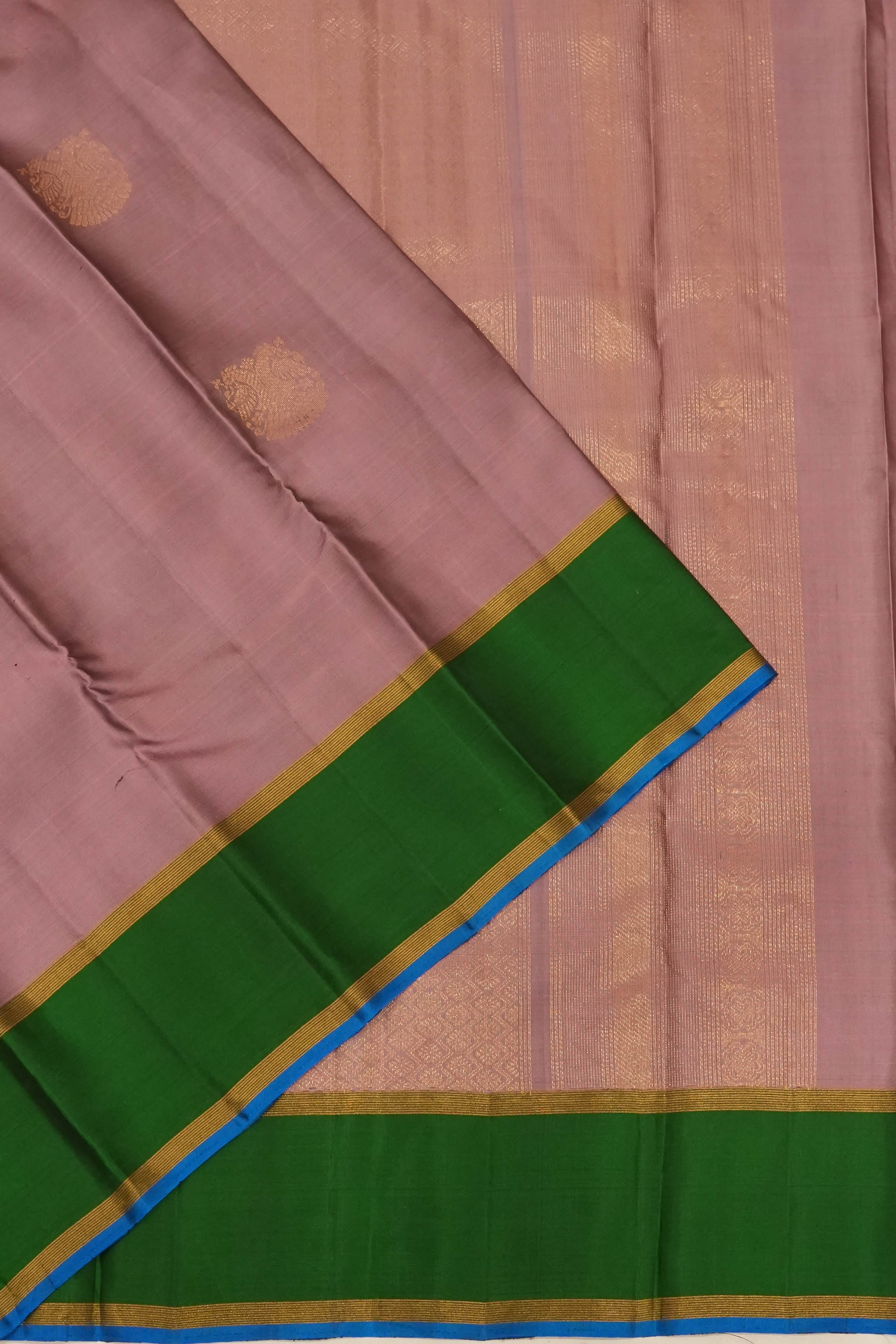 Soft Silk Butta Rust Dusty Pink Saree