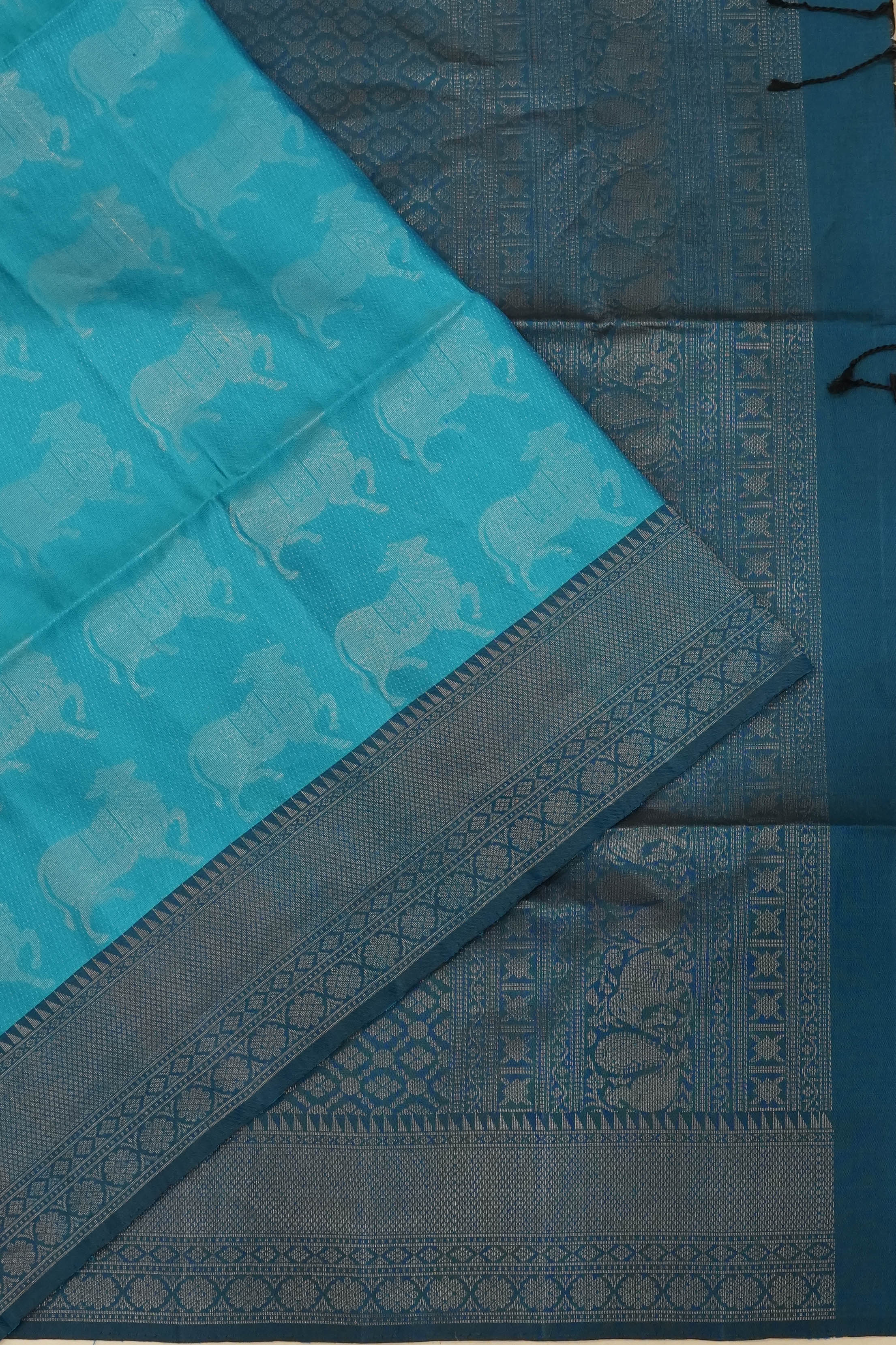 Soft Silk Butta Blue Saree