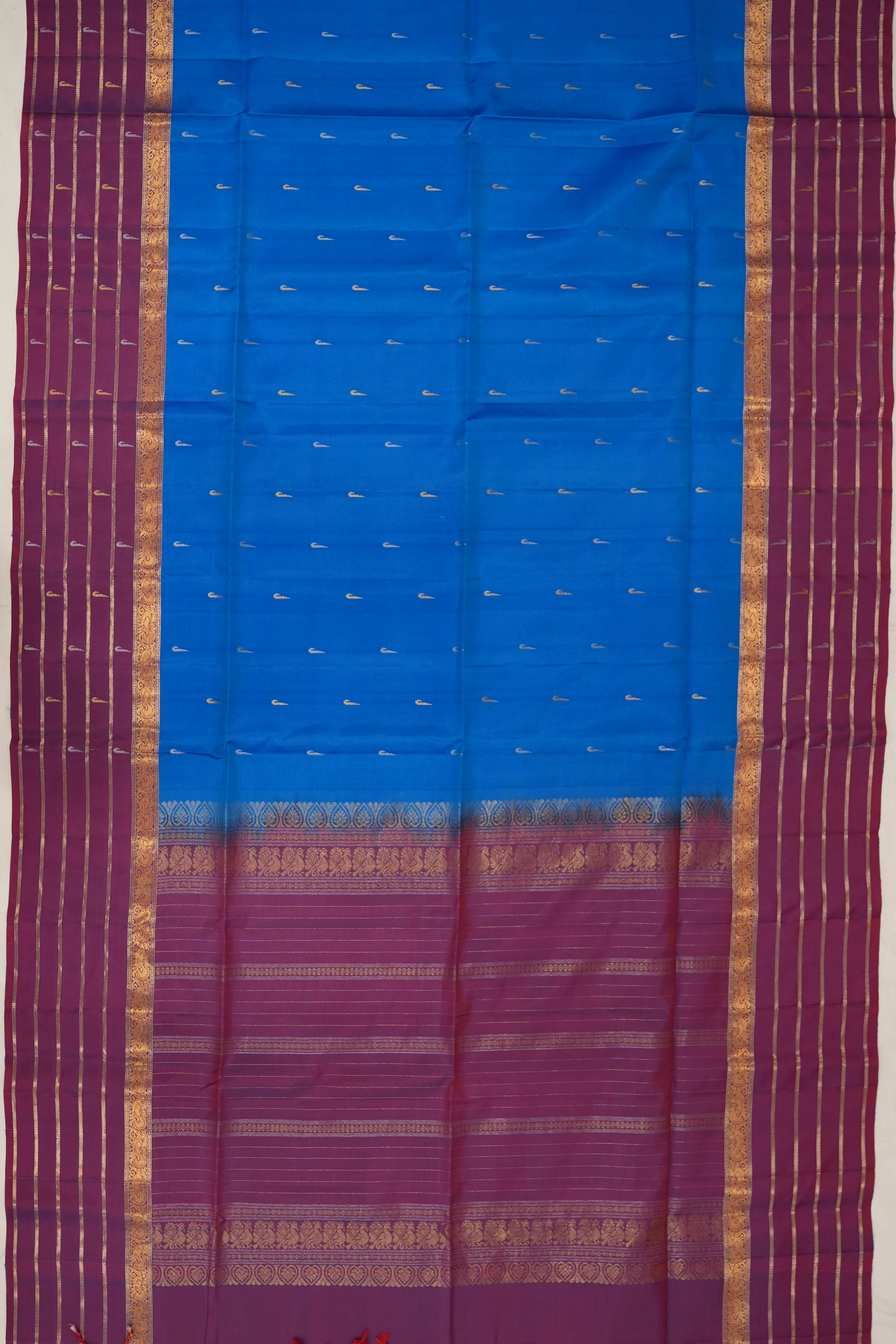 Soft Silk Butta Blue Saree