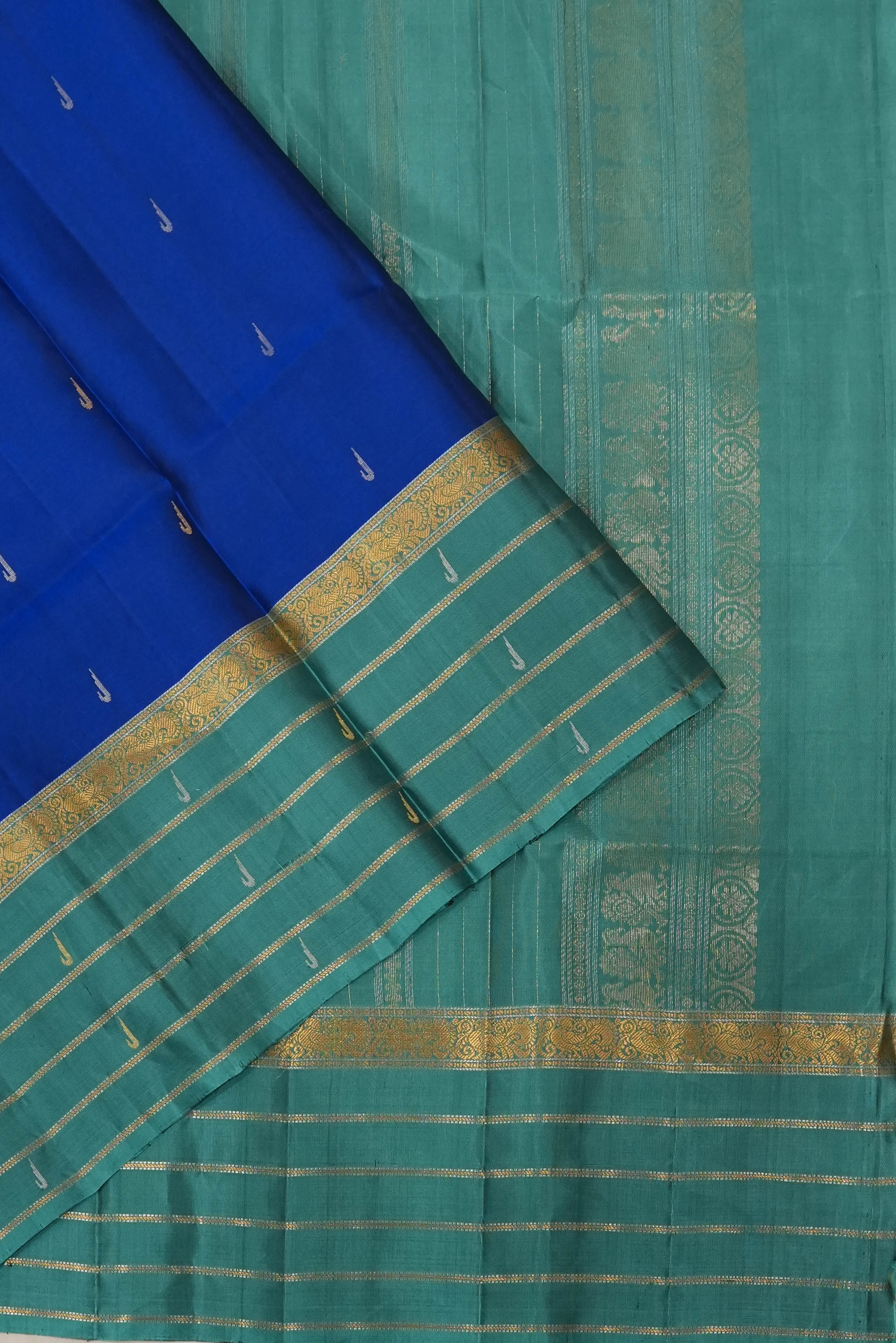 Soft Silk Butta Blue Saree