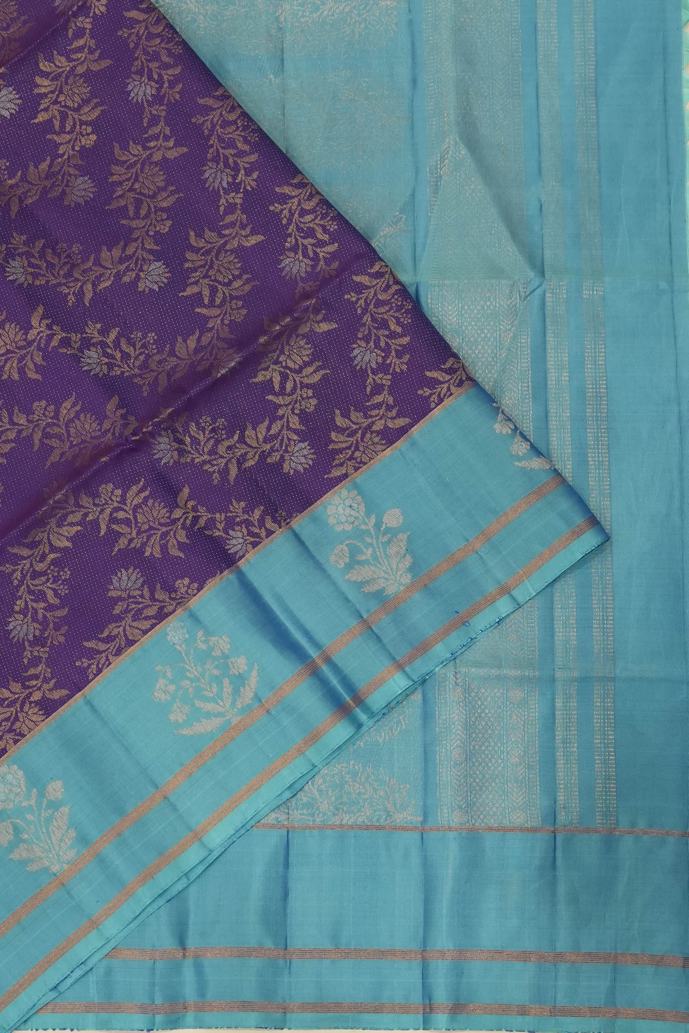Soft Silk Brocade Violet Saree