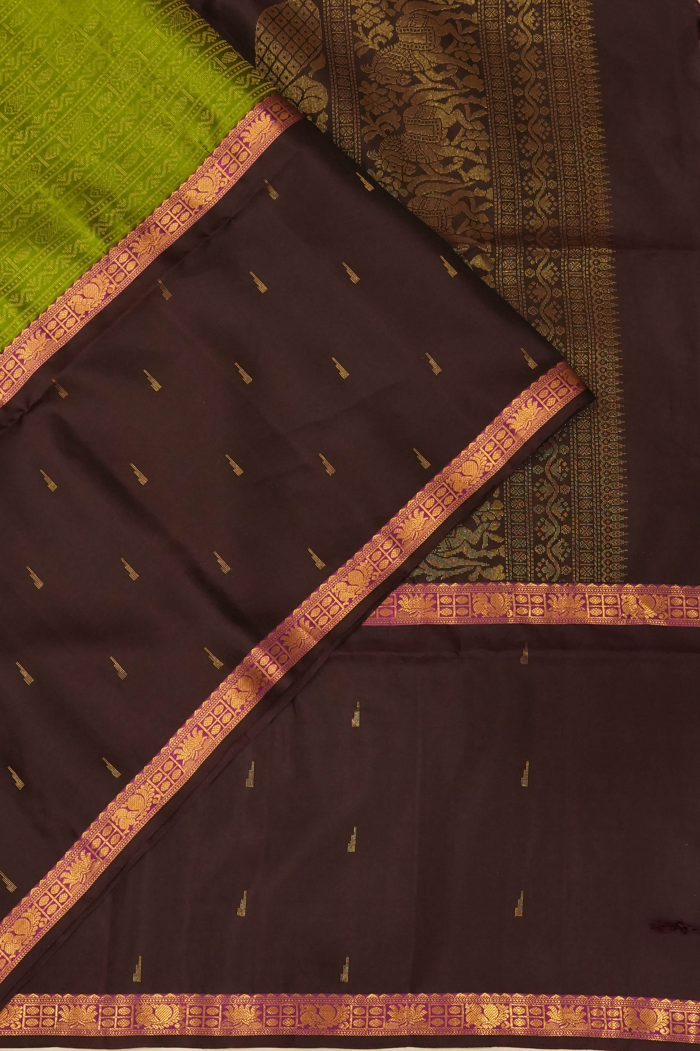 Soft Silk Butta Green Saree