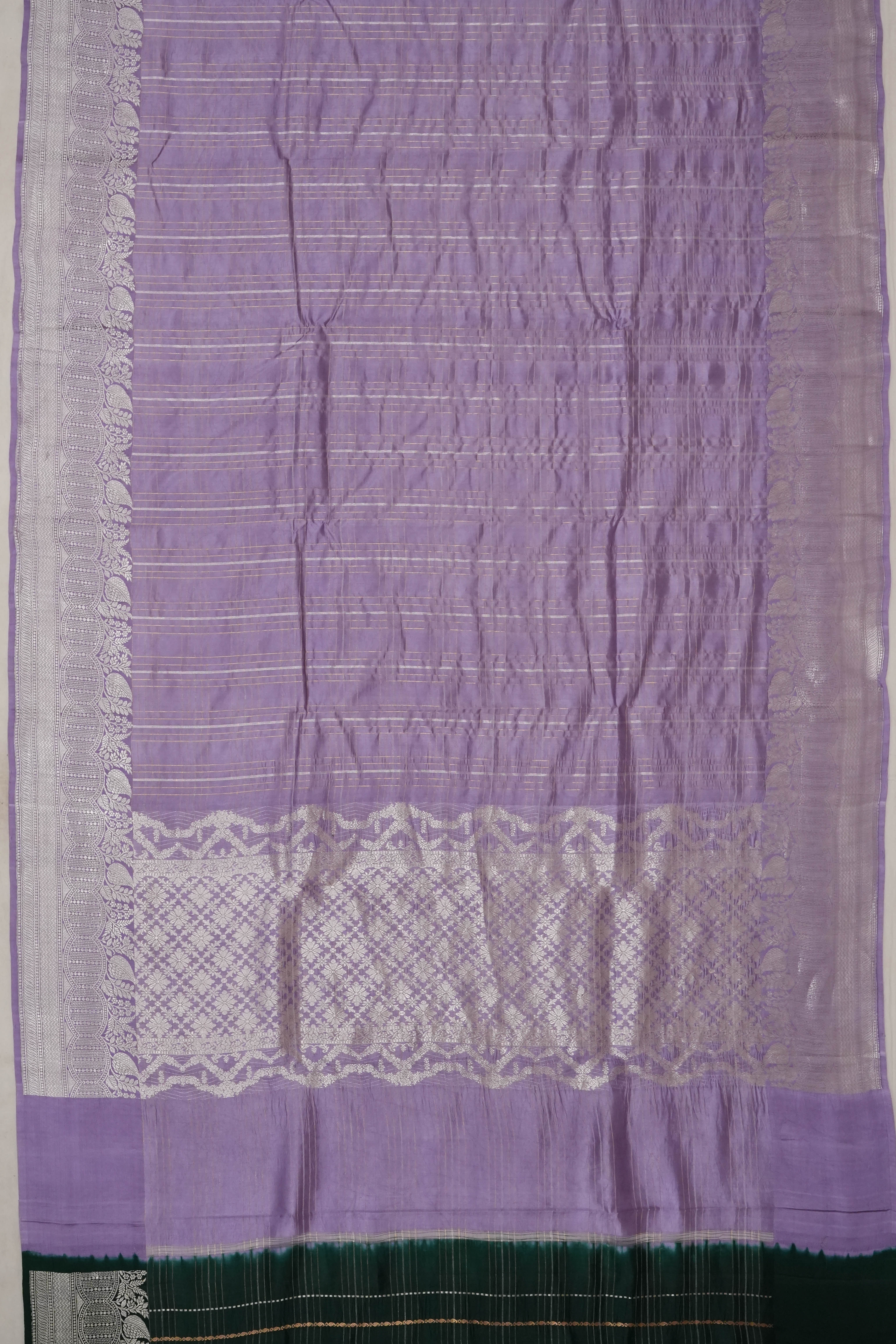 Vaanya Banaras Silk Checks Lavender Saree