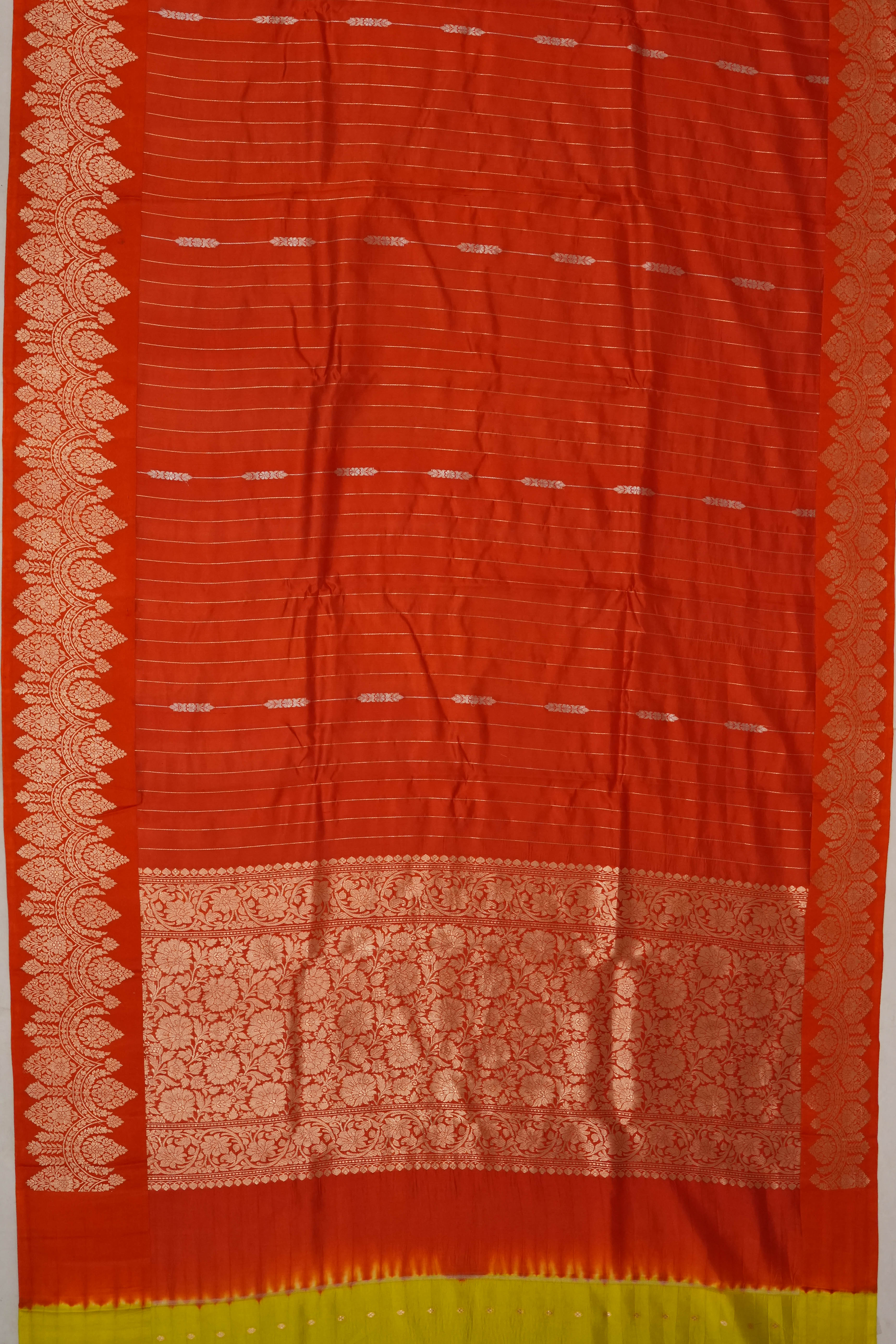 Vaanya Banaras Silk Lines Red Saree