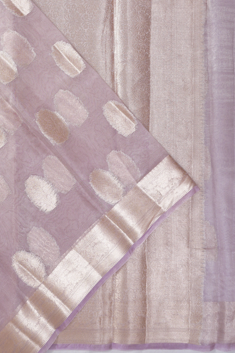 Vaanya Banaras Kora Organza Butta Lavender Saree
