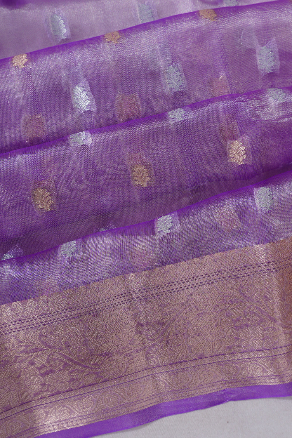Vaanya Banaras Kora Organza Butta Lavender Saree