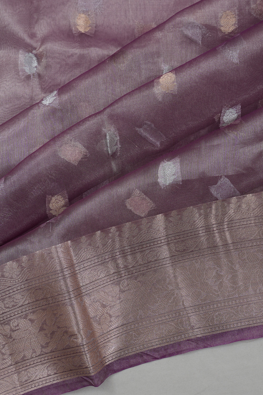Vaanya Banaras Kora Organza Butta Lilac Saree