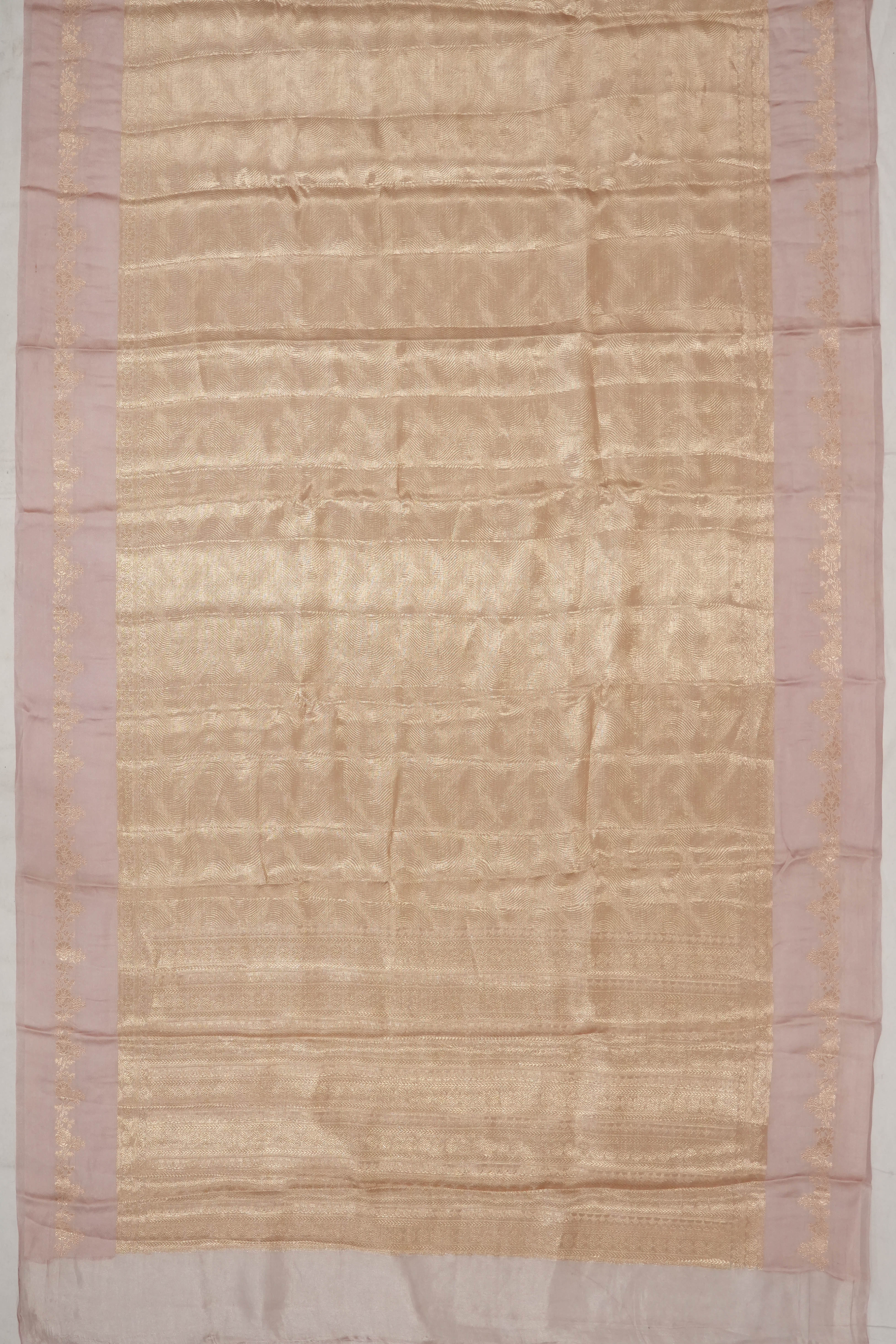 Organza Tissue Brocade Gold Saree