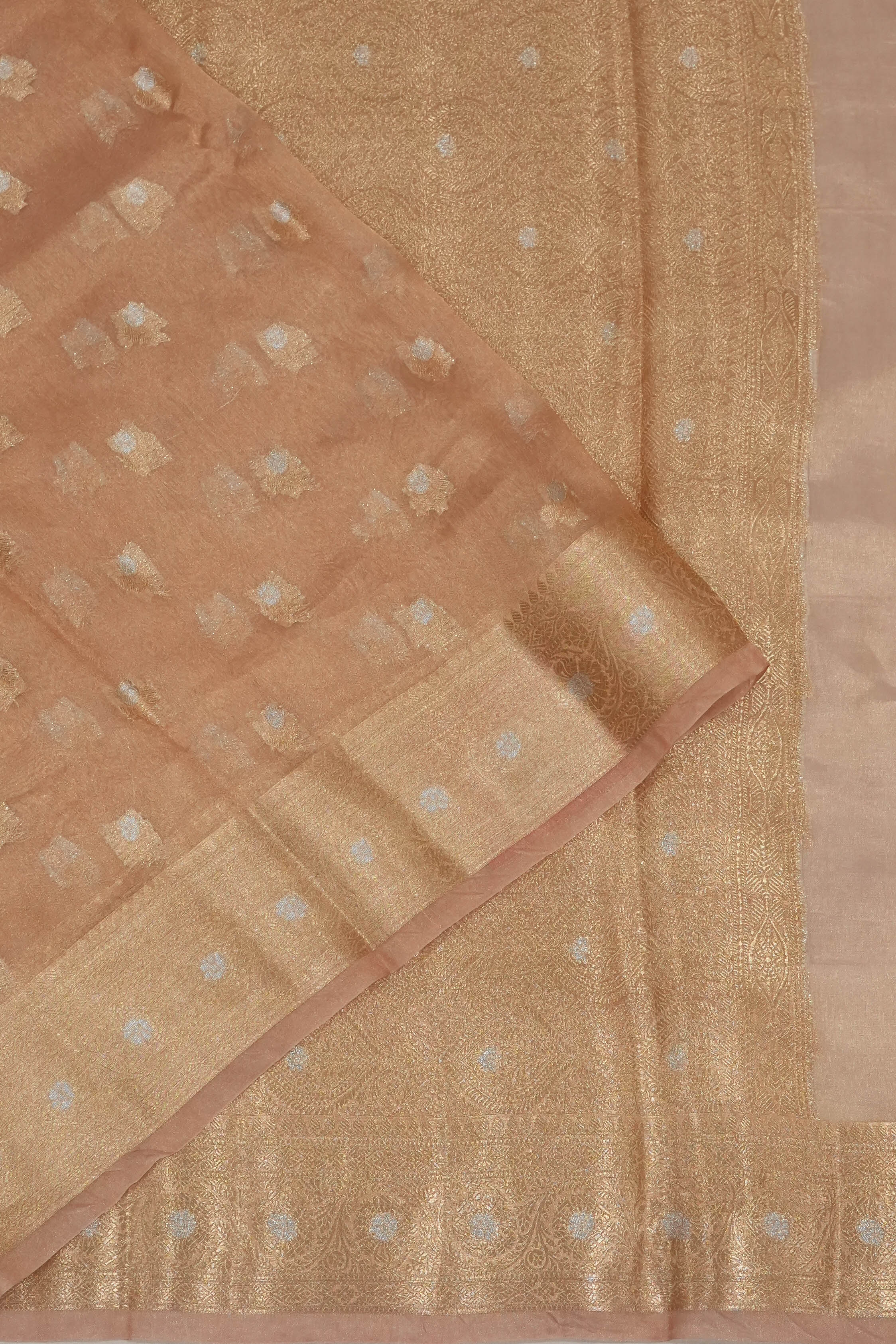 Organza Tissue Brocade Gold Saree