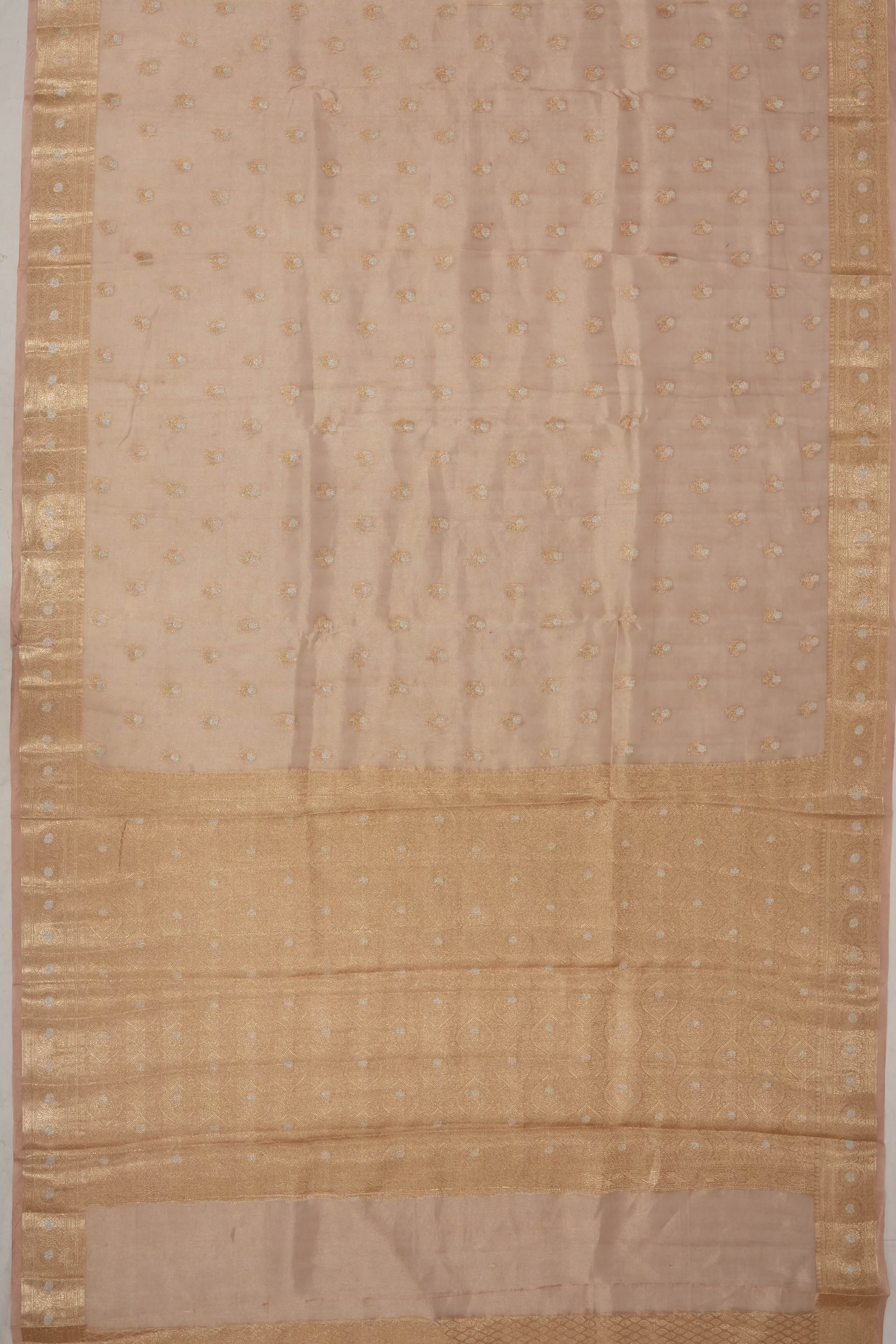 Organza Tissue Brocade Gold Saree