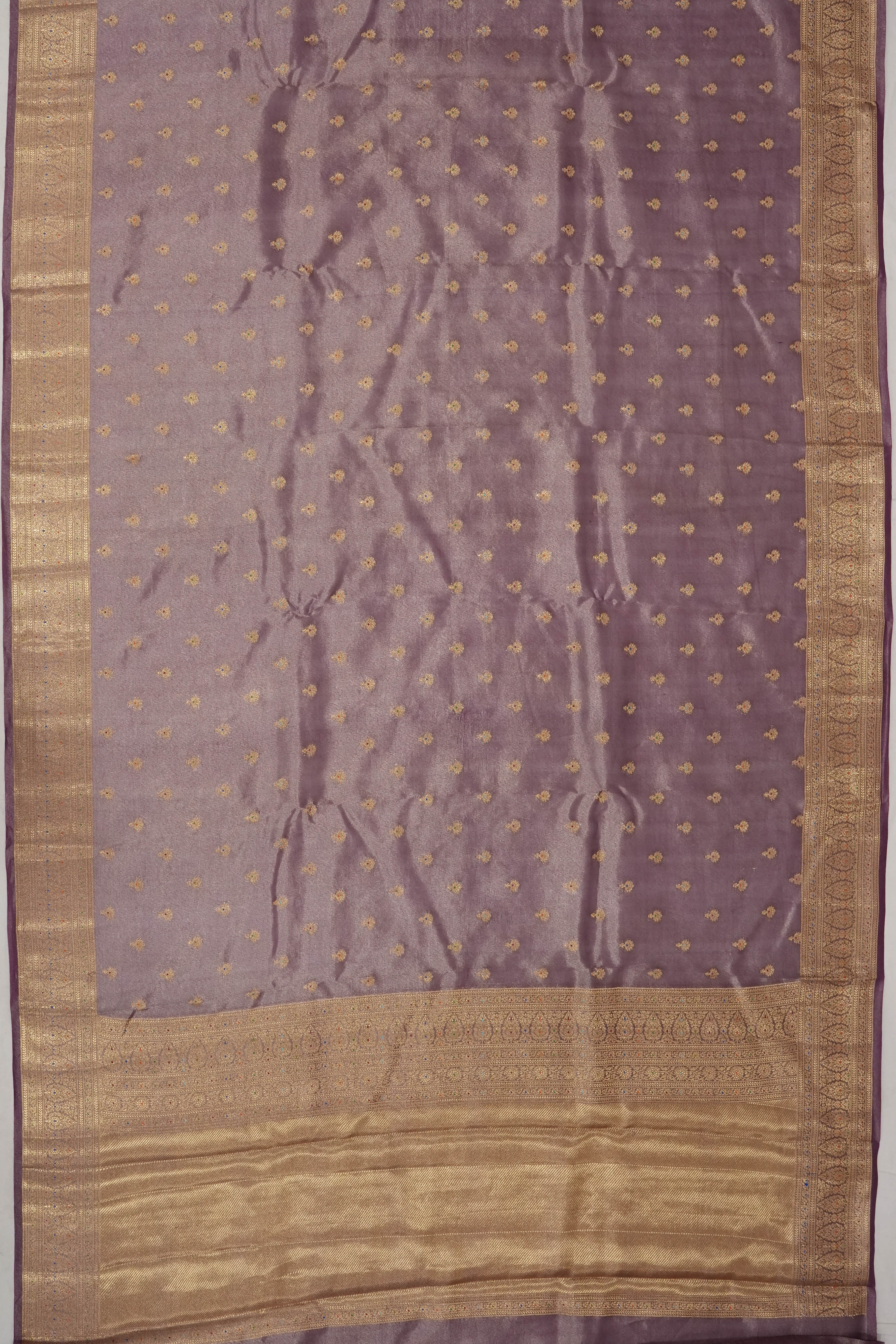 Organza Tissue Brocade Violet Saree