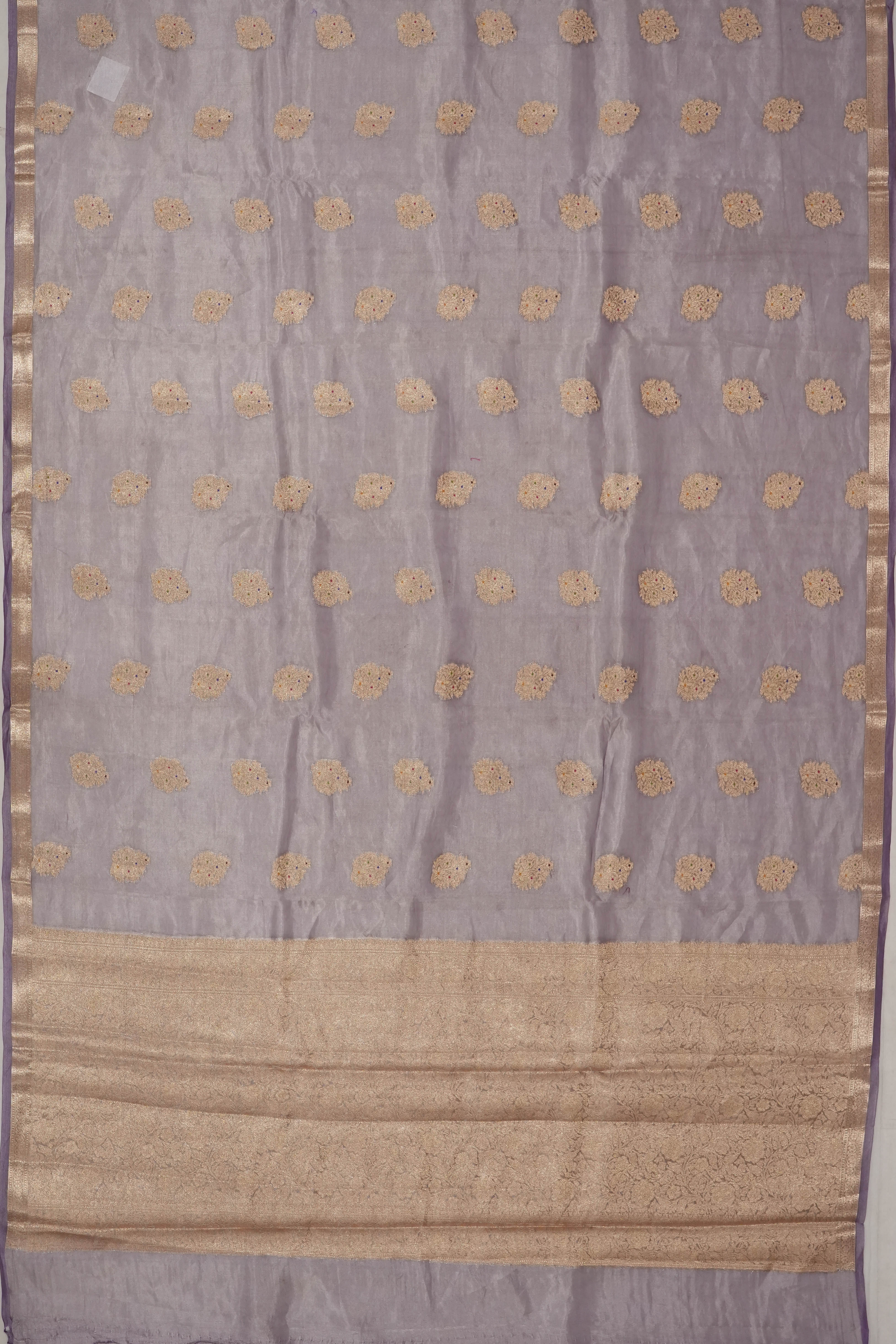 Organza Brocade Blue Saree