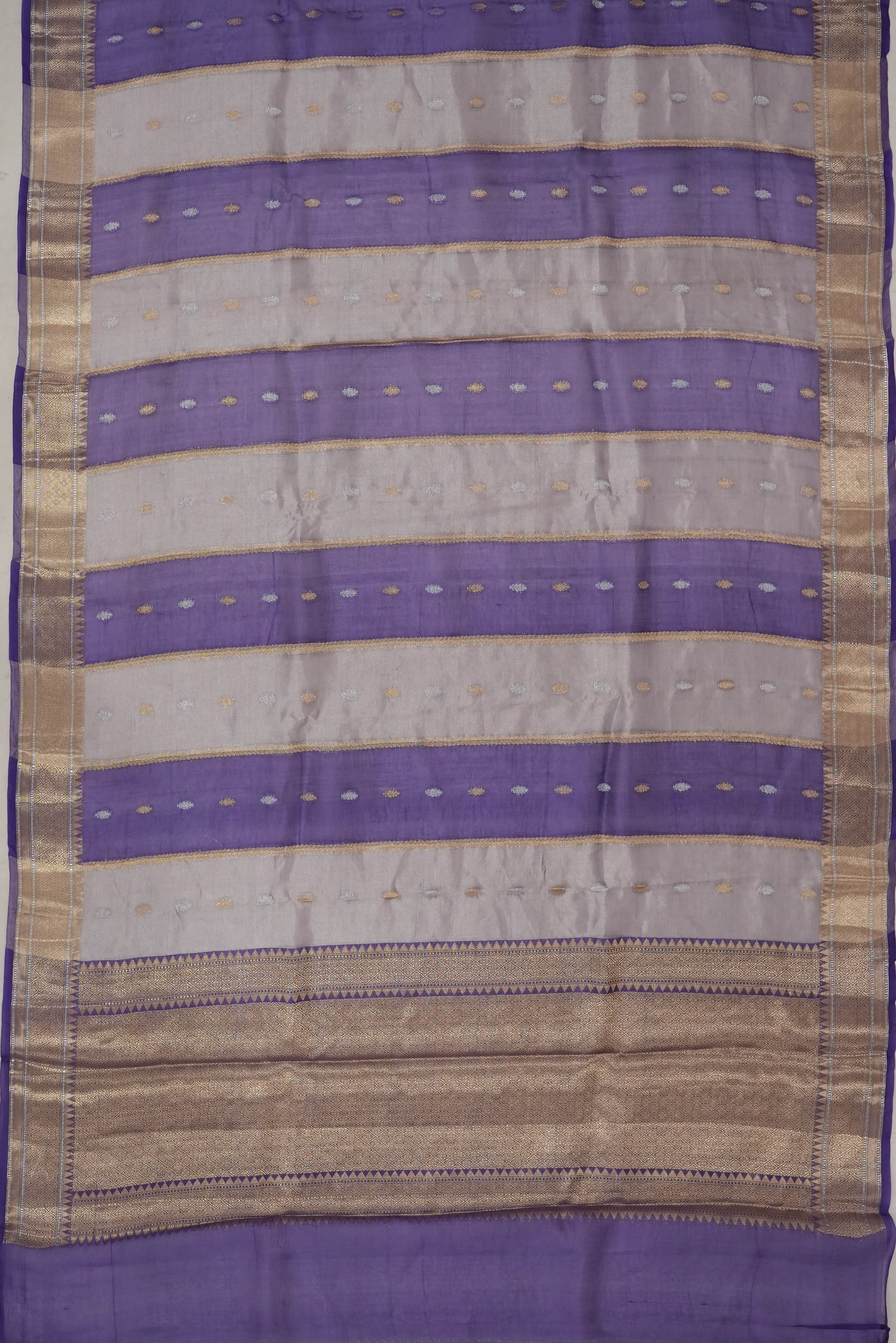 Organza Brocade Blue Saree
