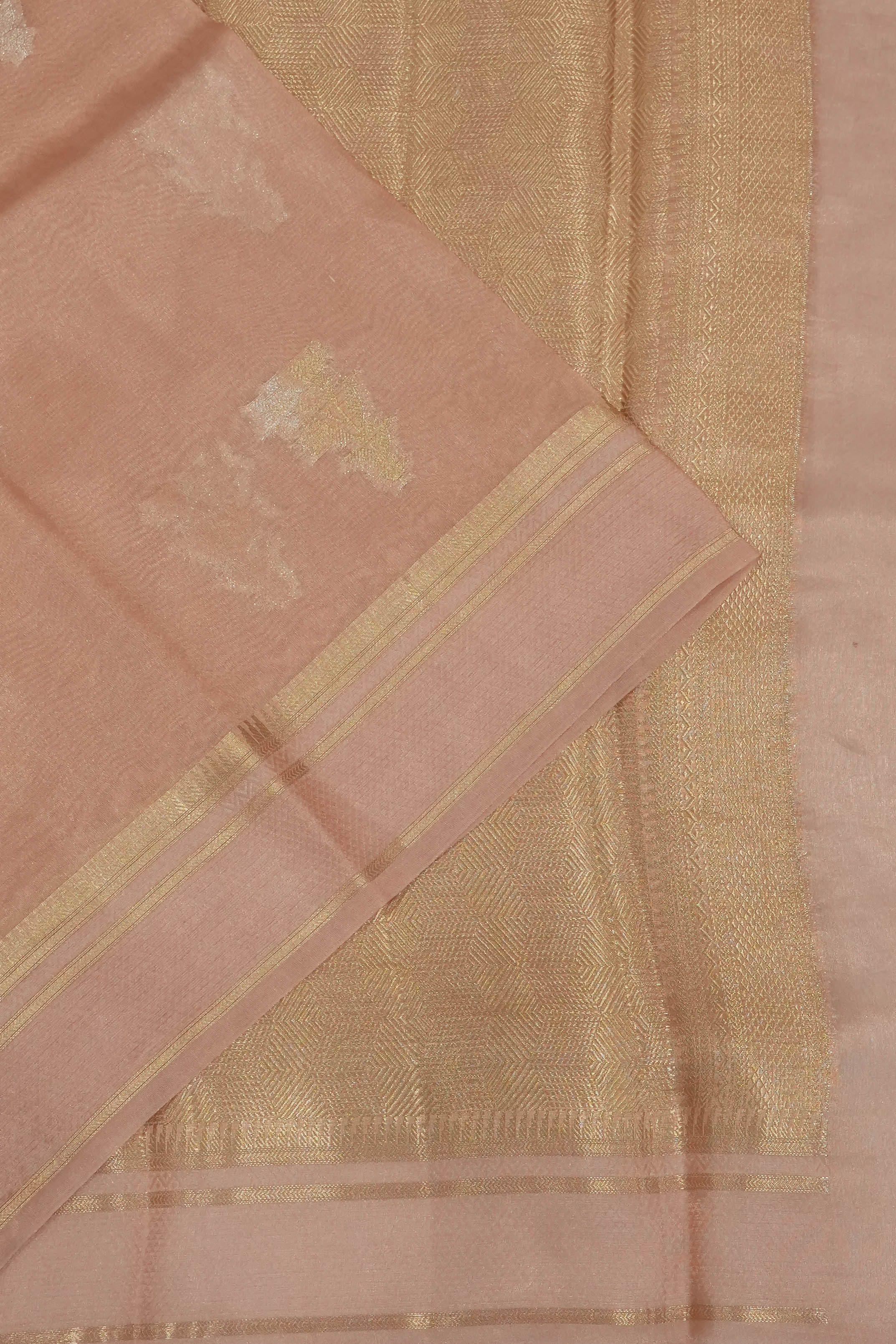 Organza Tissue Brocade Pink Saree